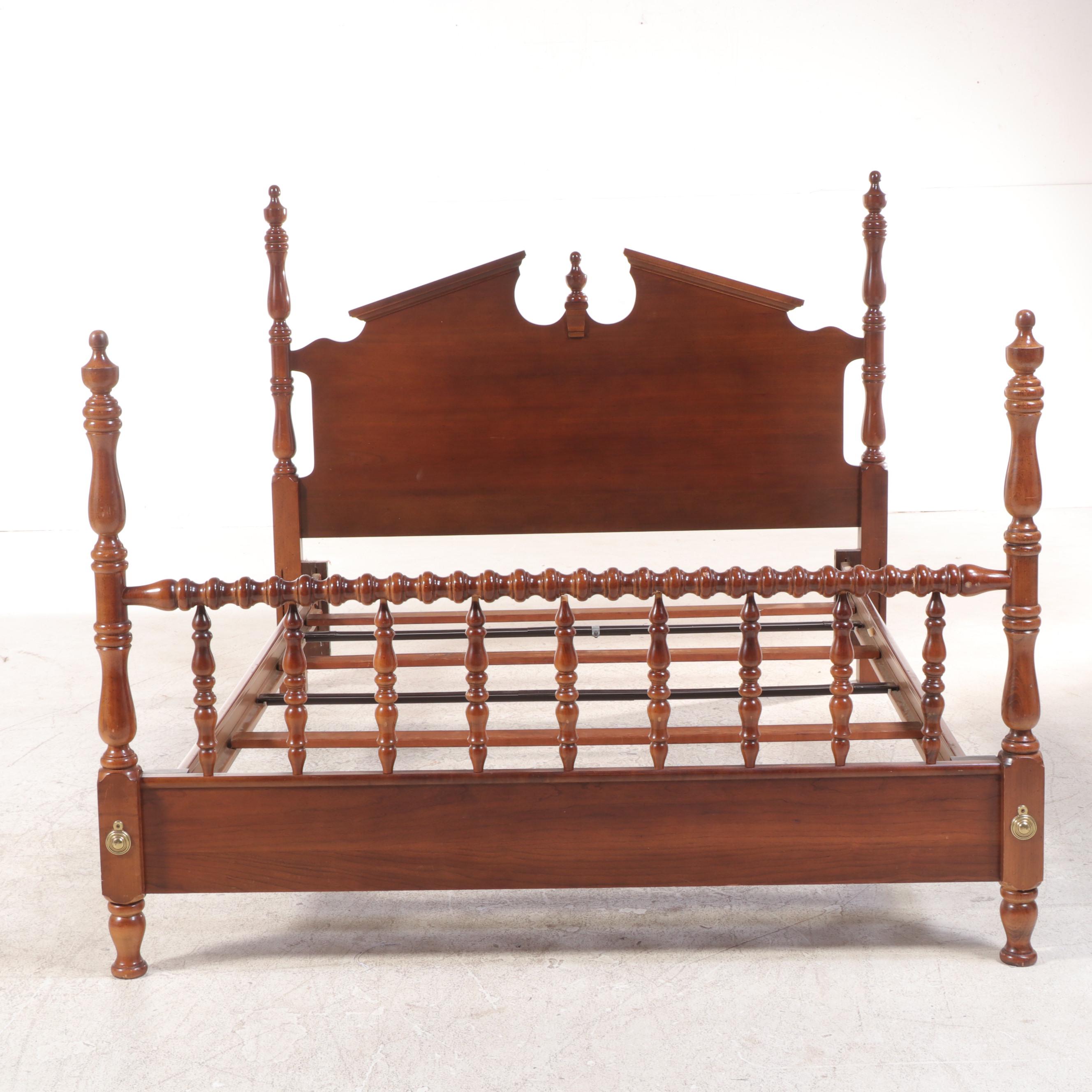Federal Style Cherrywood Full/Queen Size Four-Post Bed Frame