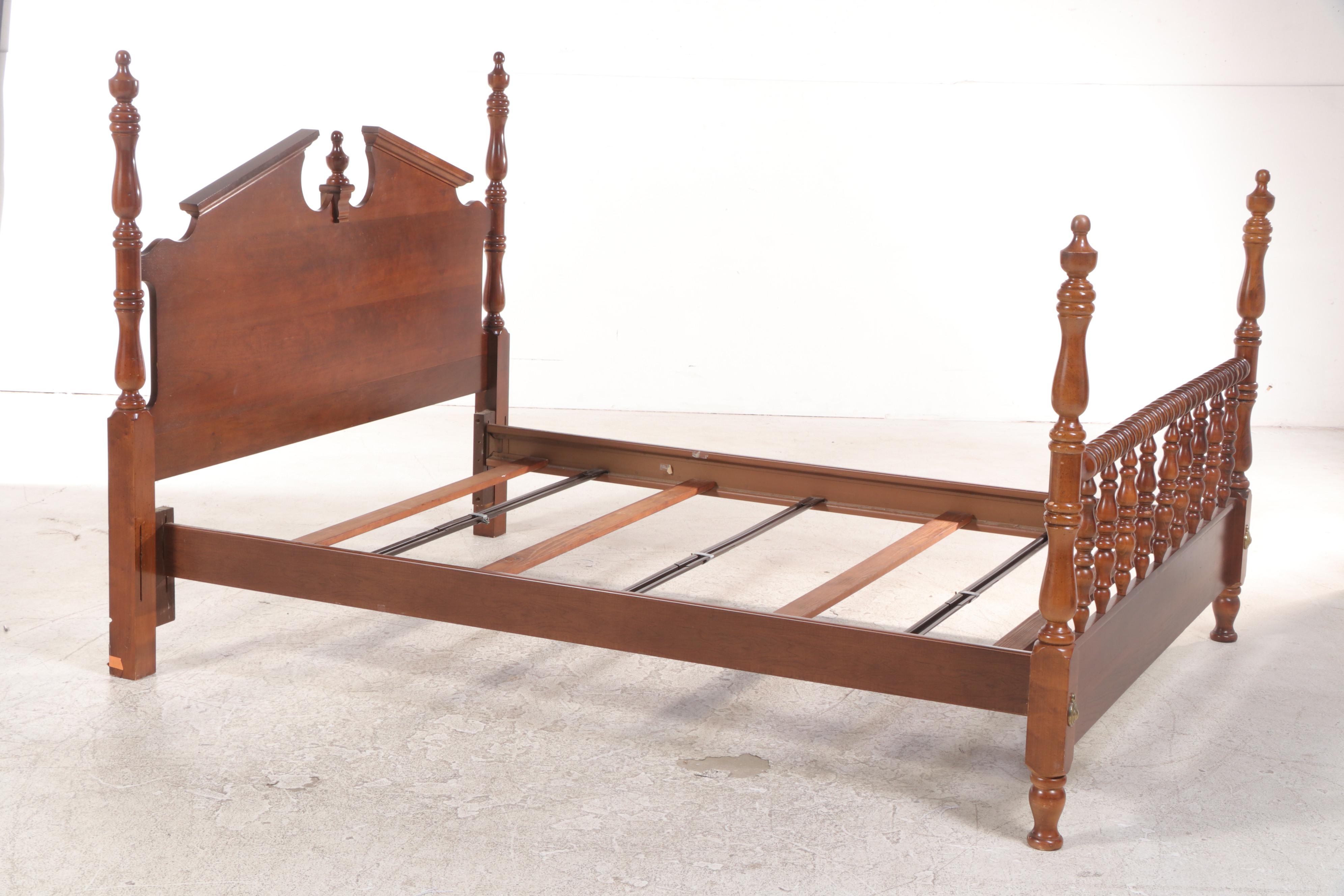 Federal Style Cherrywood Full/Queen Size Four-Post Bed Frame