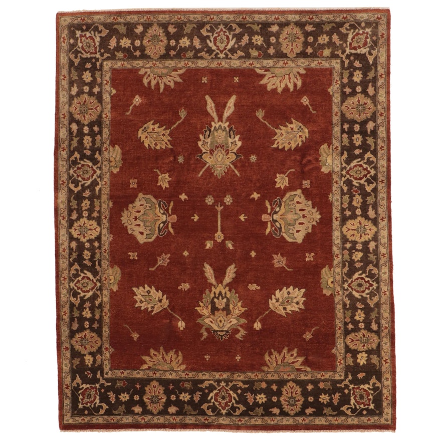 7'11 x 9'10 Hand-Knotted Indian Agra Area Rug