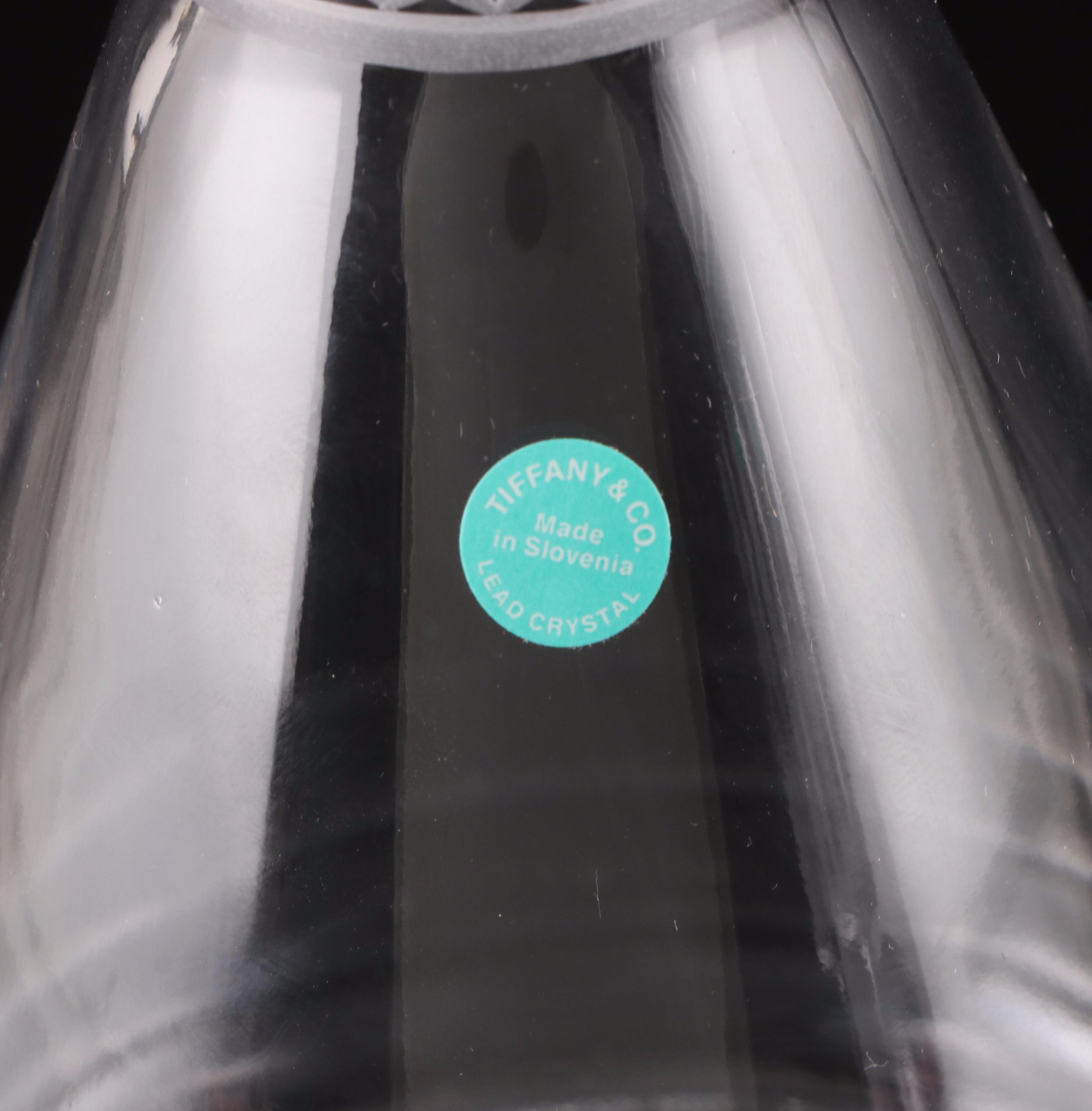 Tiffany & Co. "Diamond Point" Crystal Wine Glasses and Decanter