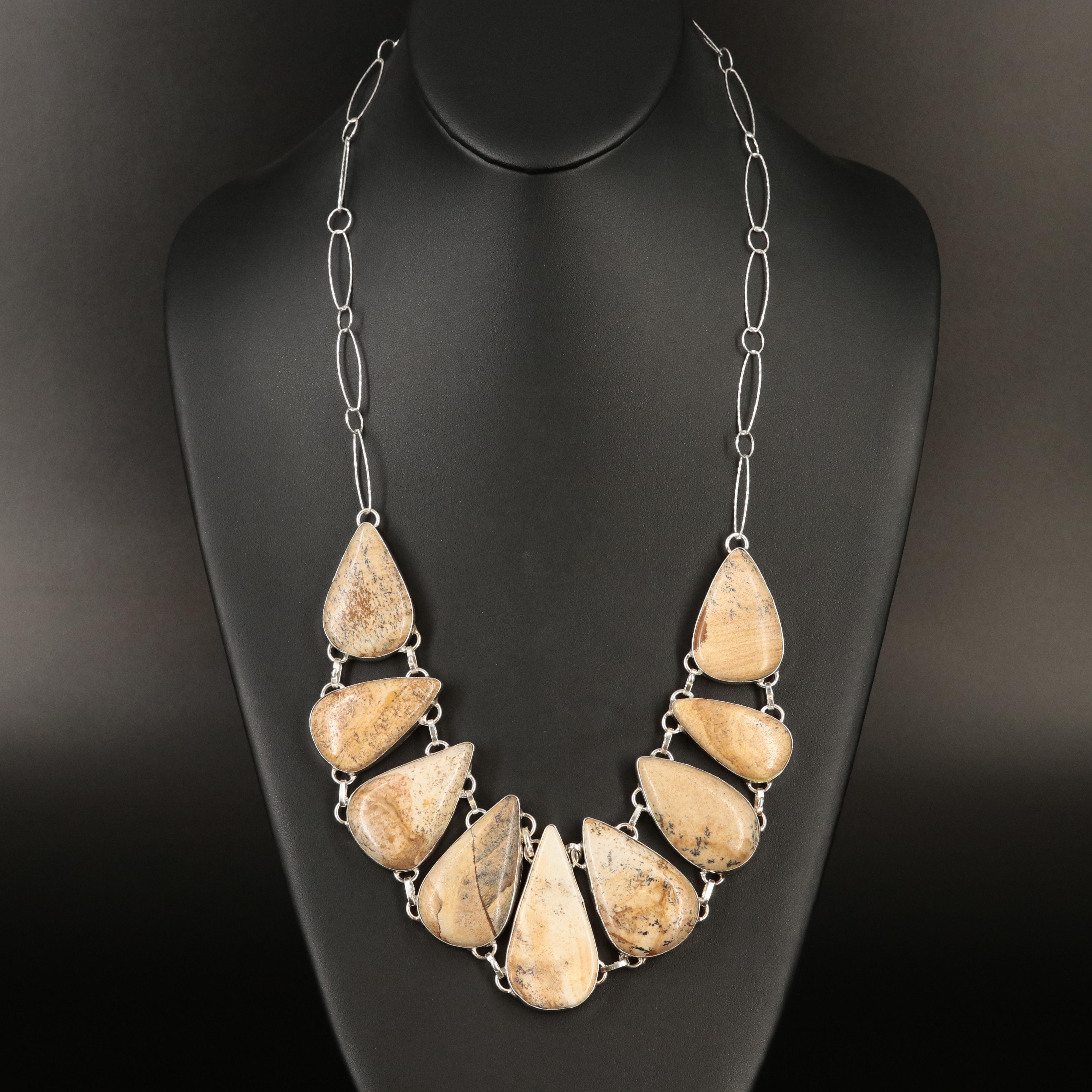 Sterling Jasper Necklace