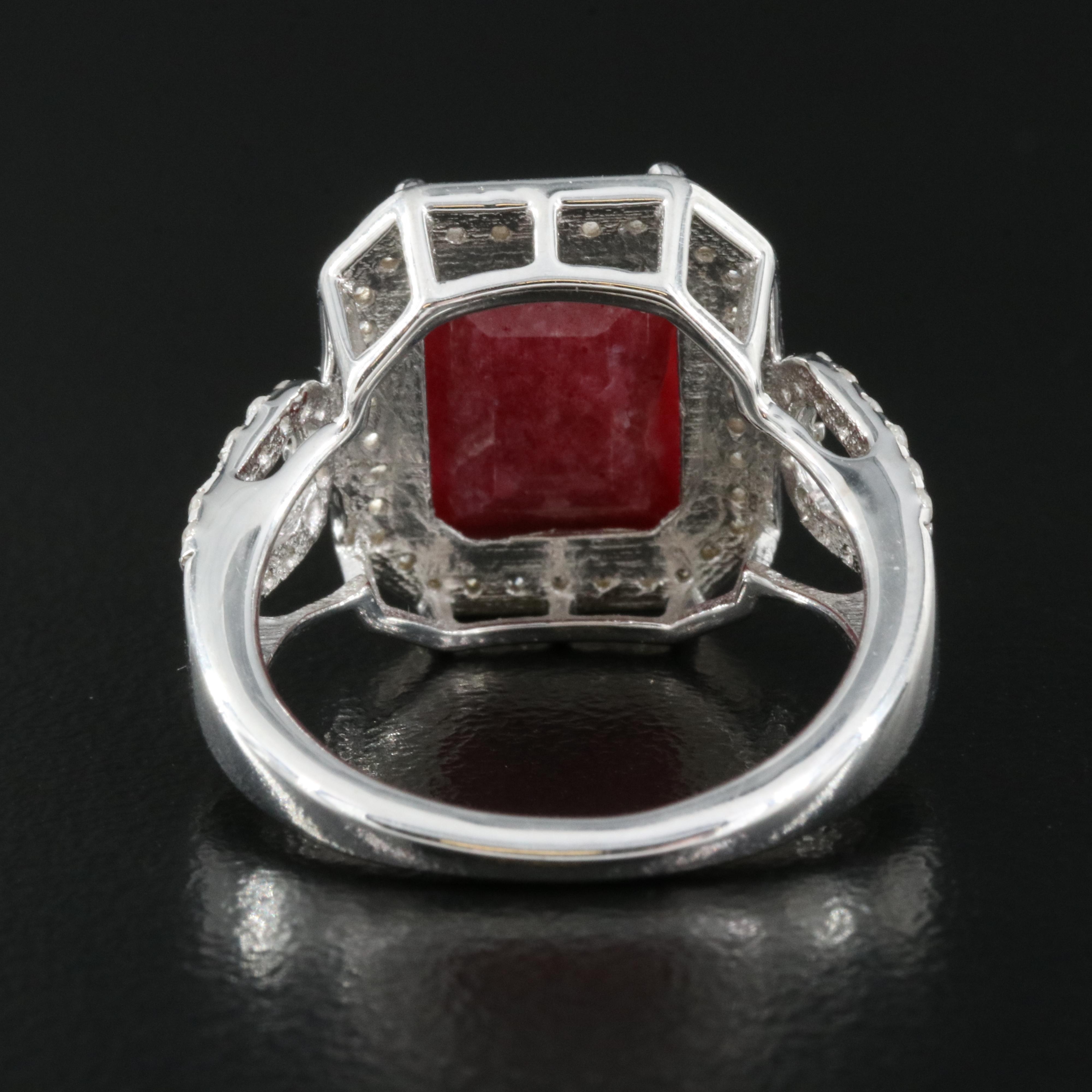 Sterling Beryl and White Zircon Ring