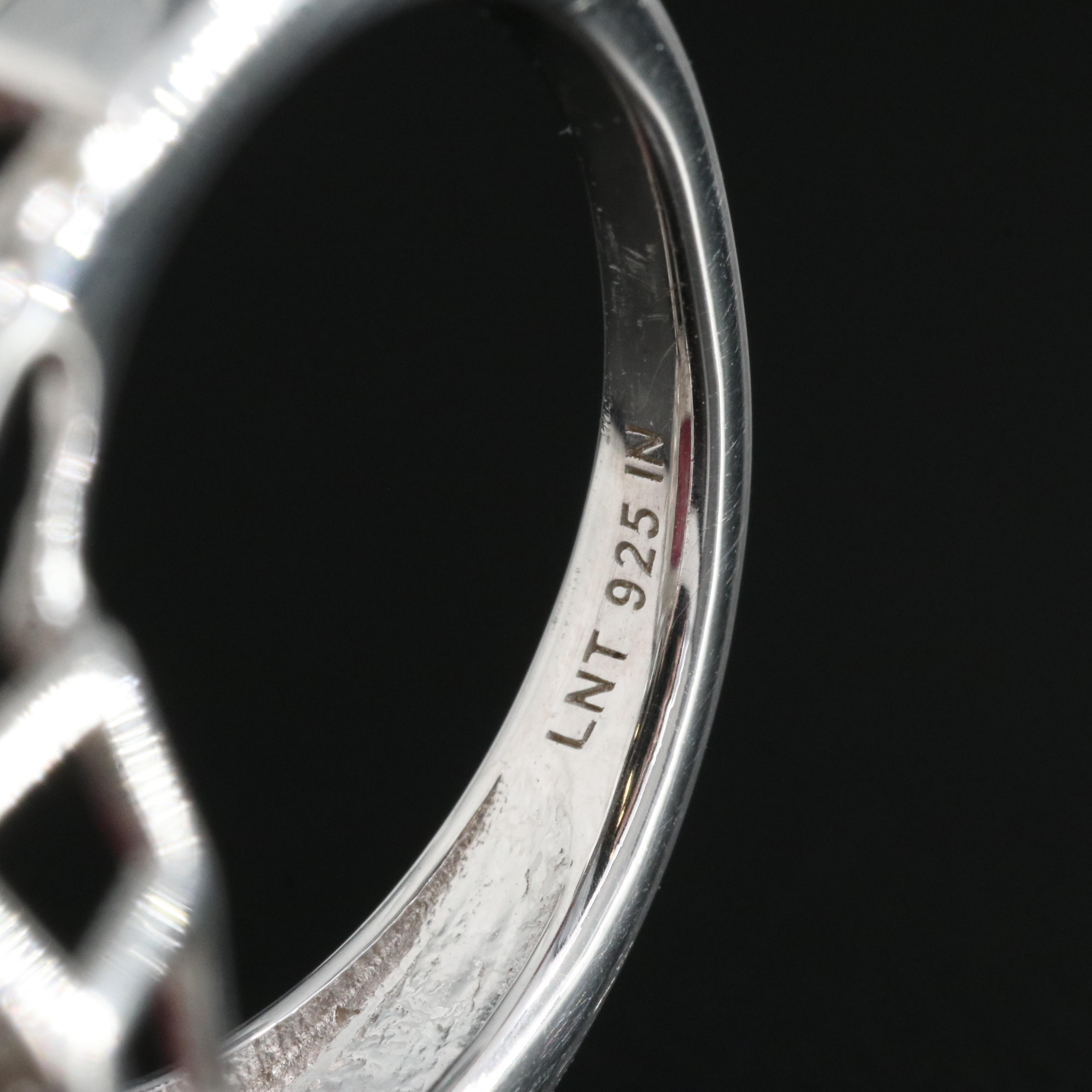 Sterling Beryl and White Zircon Ring