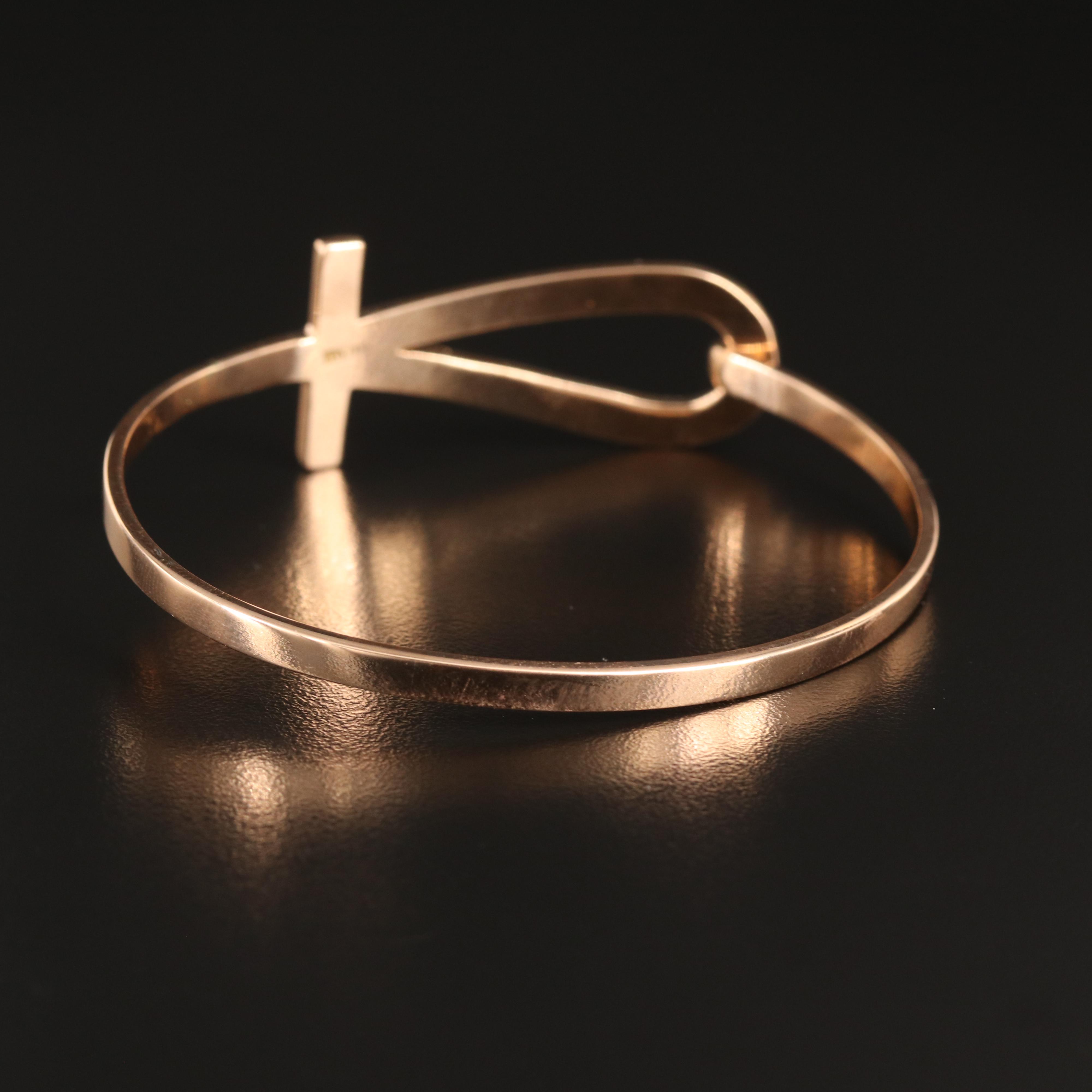 18K Rose Gold Ankh Bangle
