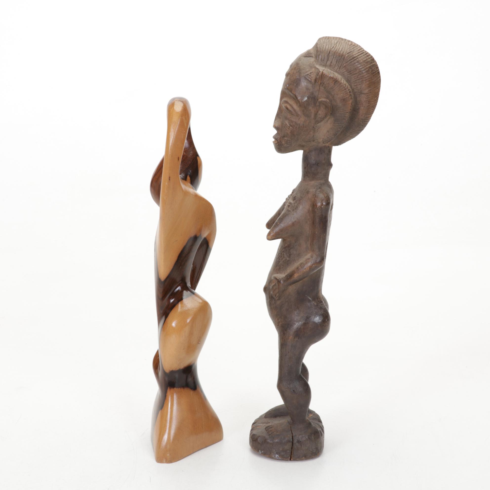 Gene Hamby Bookends with International Wood Art Carvings