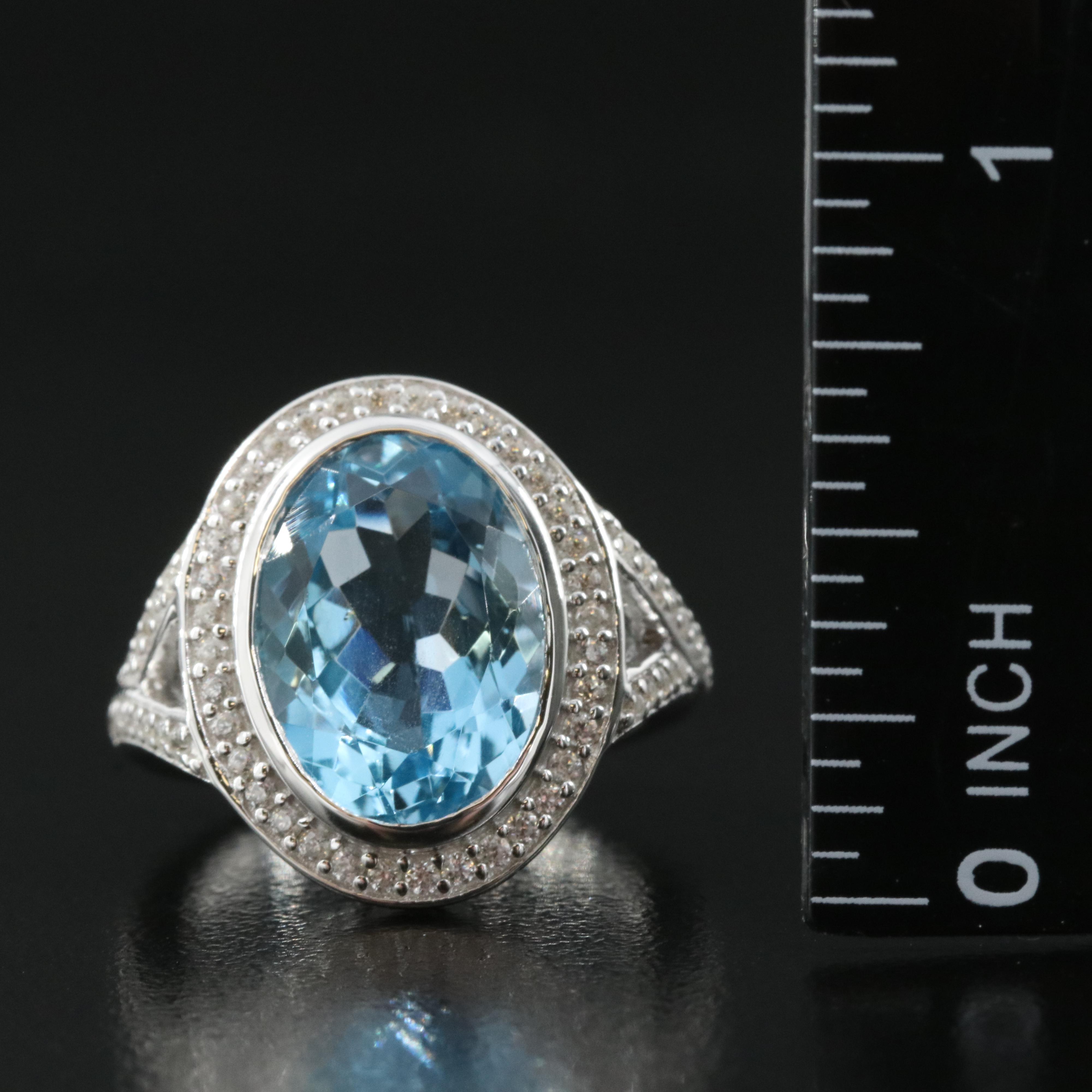 Sterling Topaz and Zircon Ring