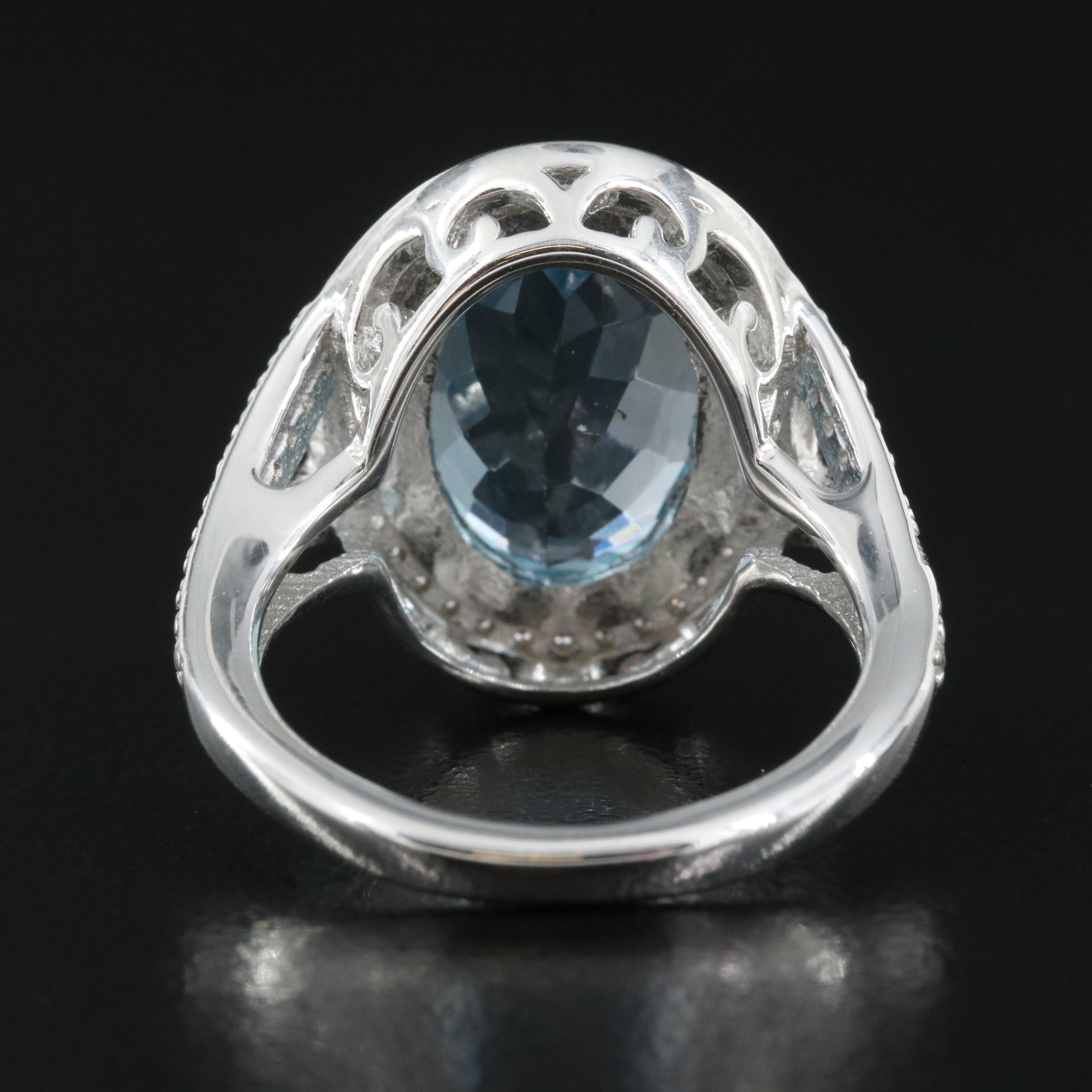 Sterling Topaz and Zircon Ring
