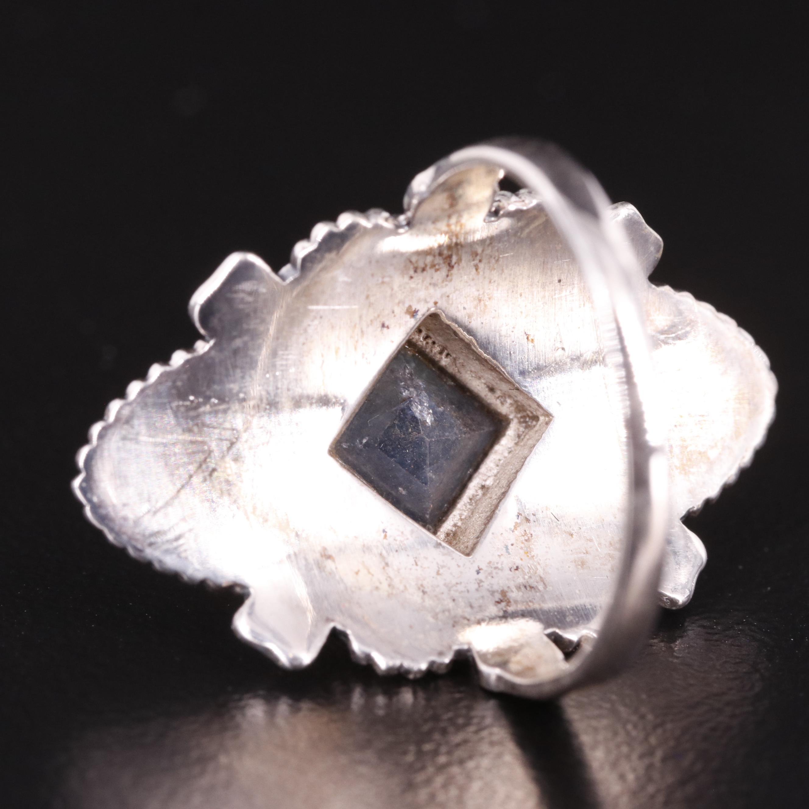 Sterling Sapphire Solitaire Ring