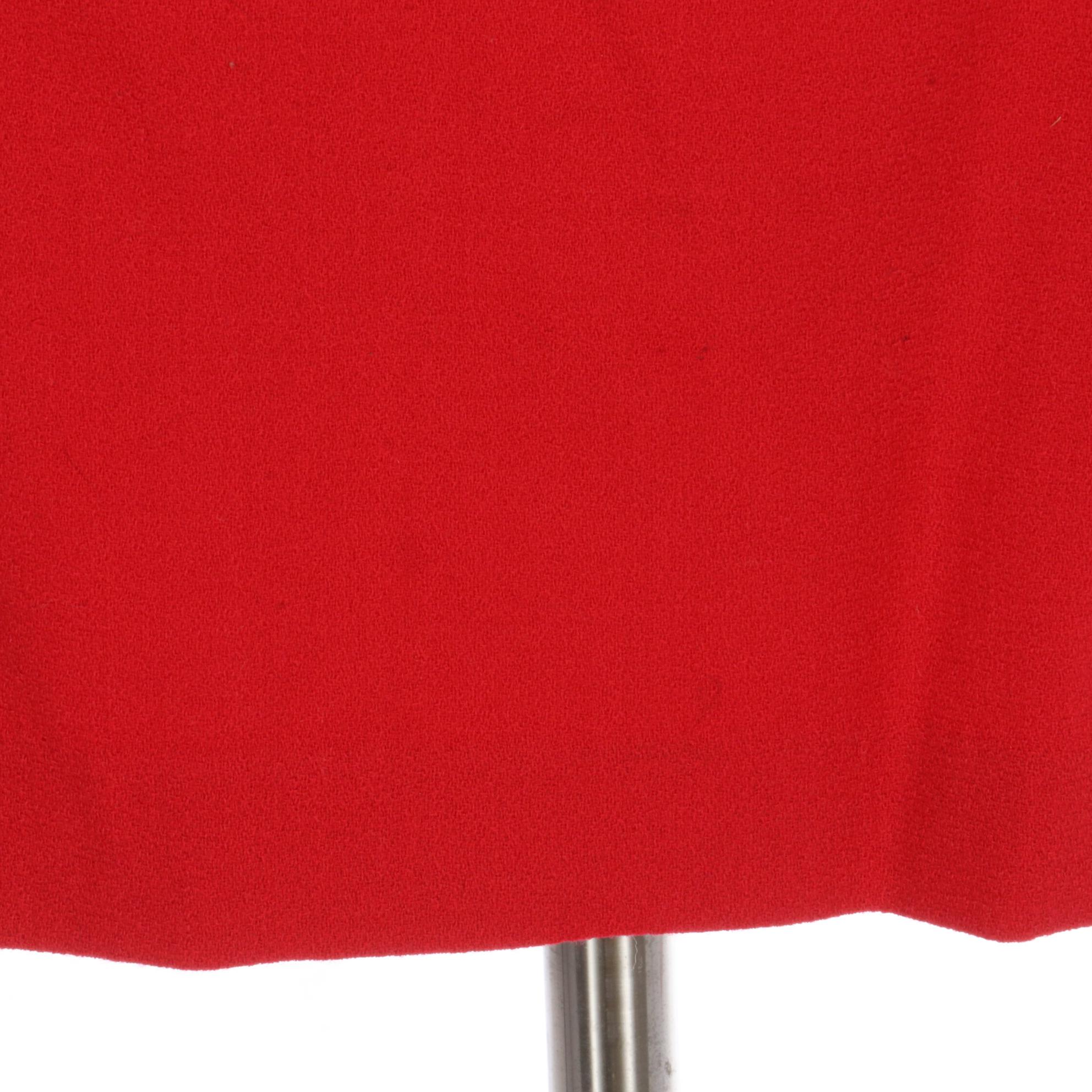 Christian Dior Red Skirt Suit in Wool Crepe