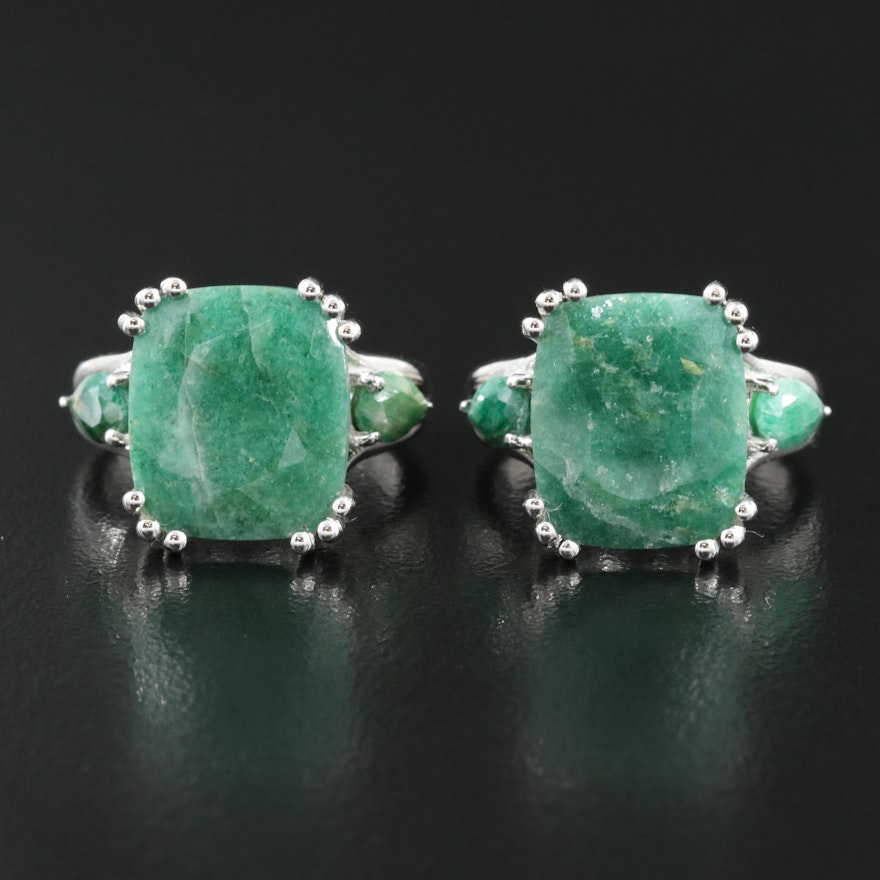 Sterling Emerald Rings