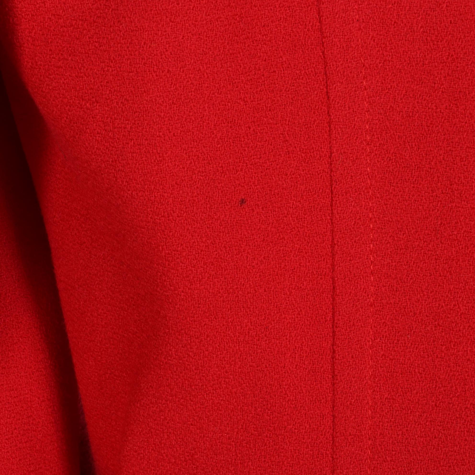 Christian Dior Red Skirt Suit in Wool Crepe