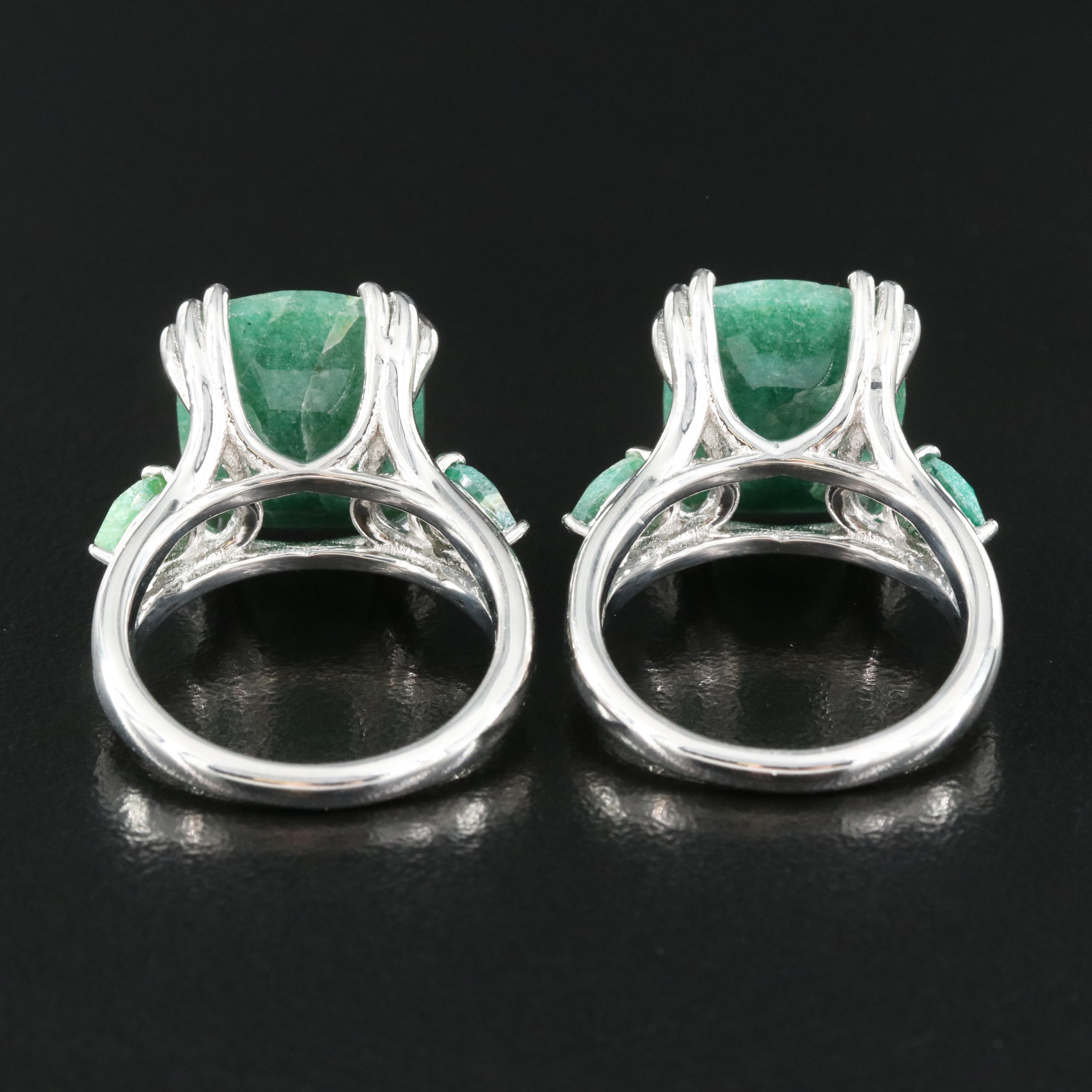 Sterling Emerald Rings