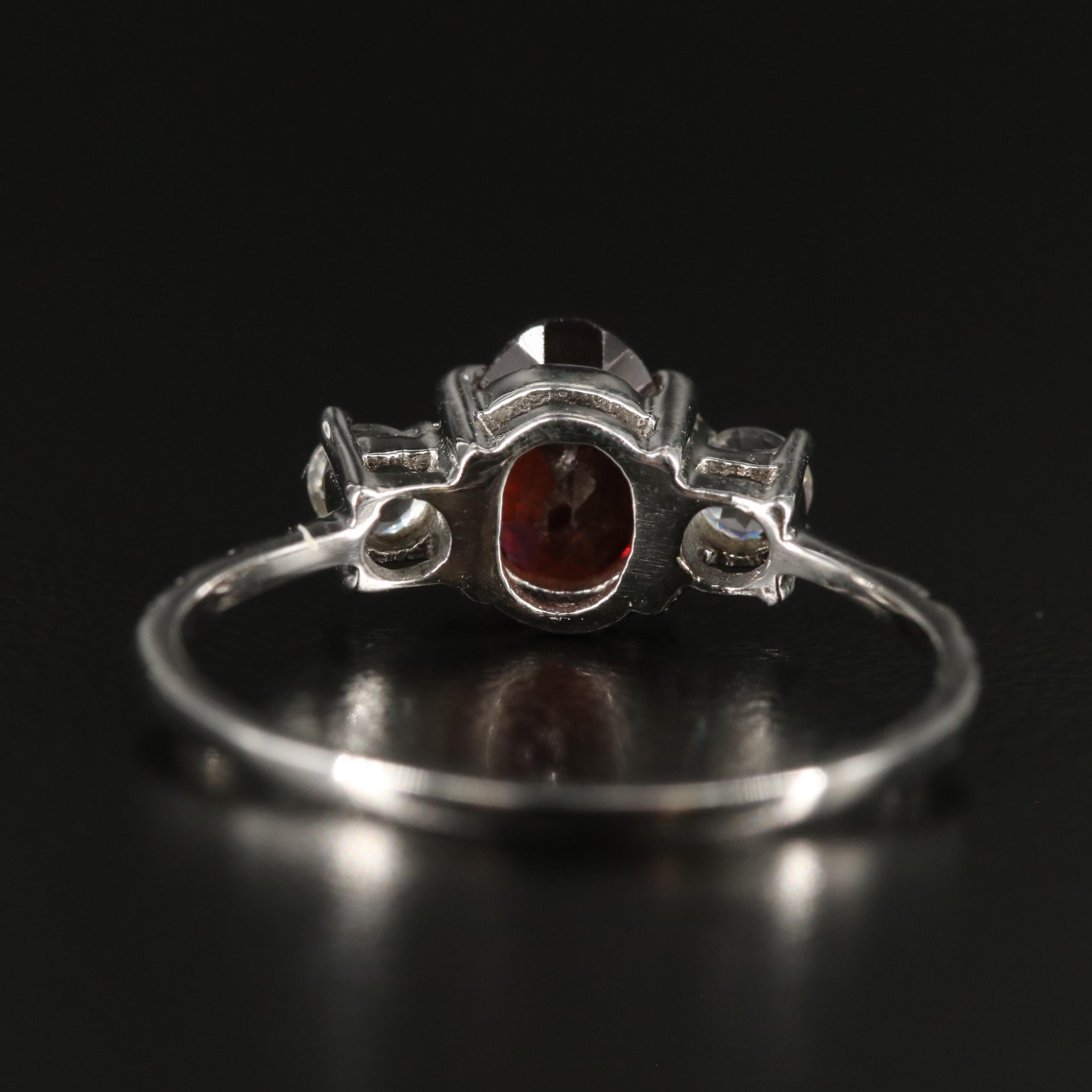 Sterling Garnet and White Topaz Ring