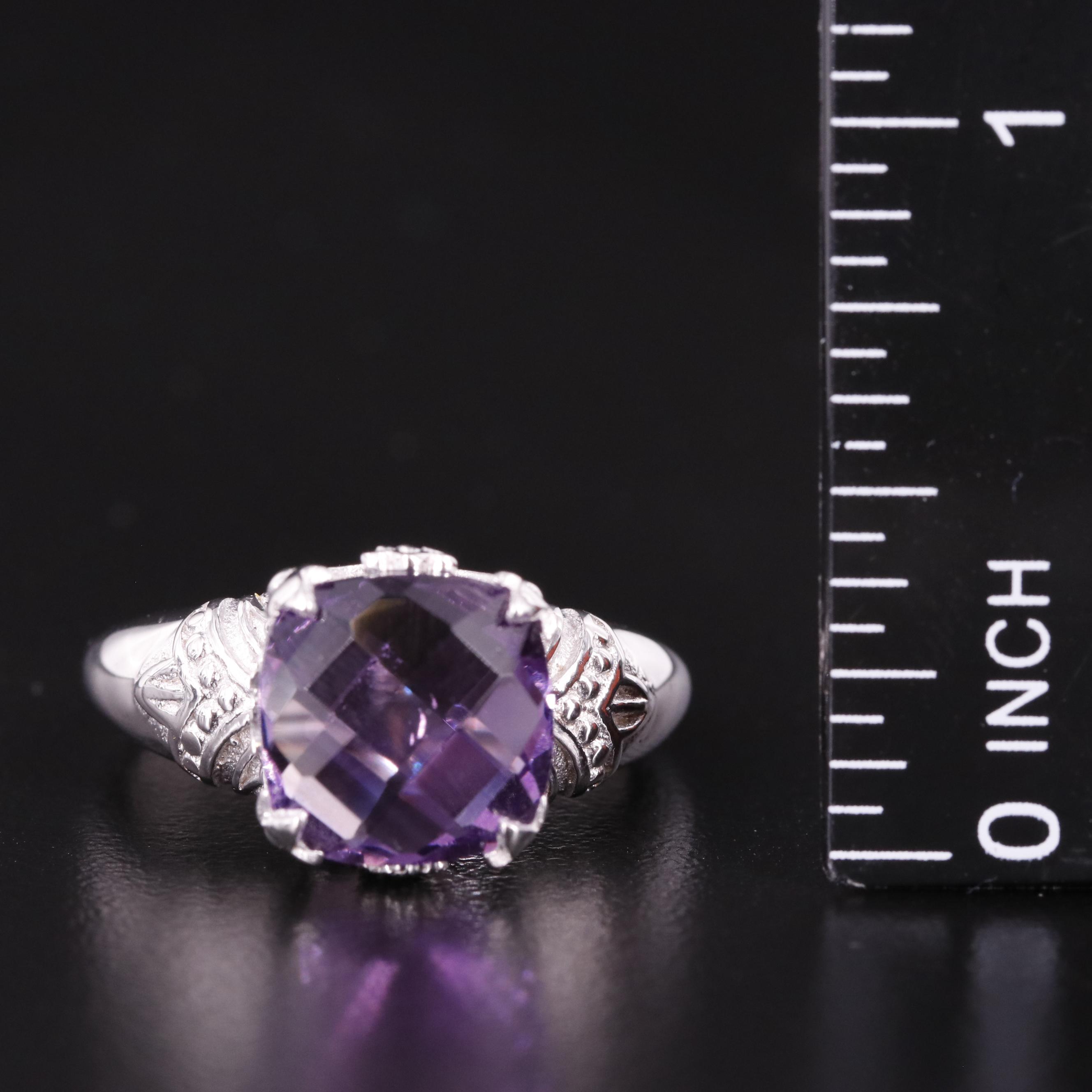 Sterling Amethyst Solitaire Ring