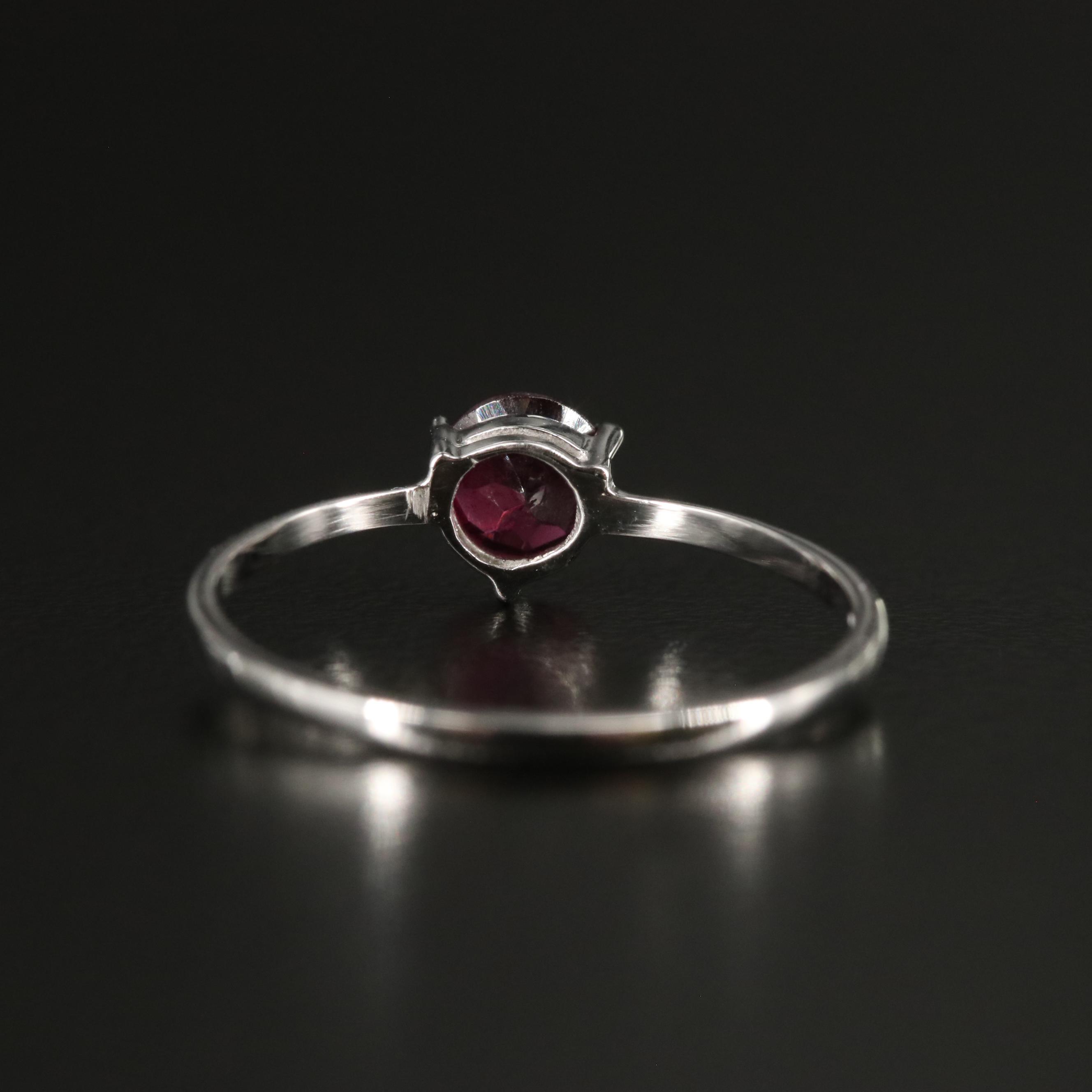 Sterling Garnet Solitaire Ring