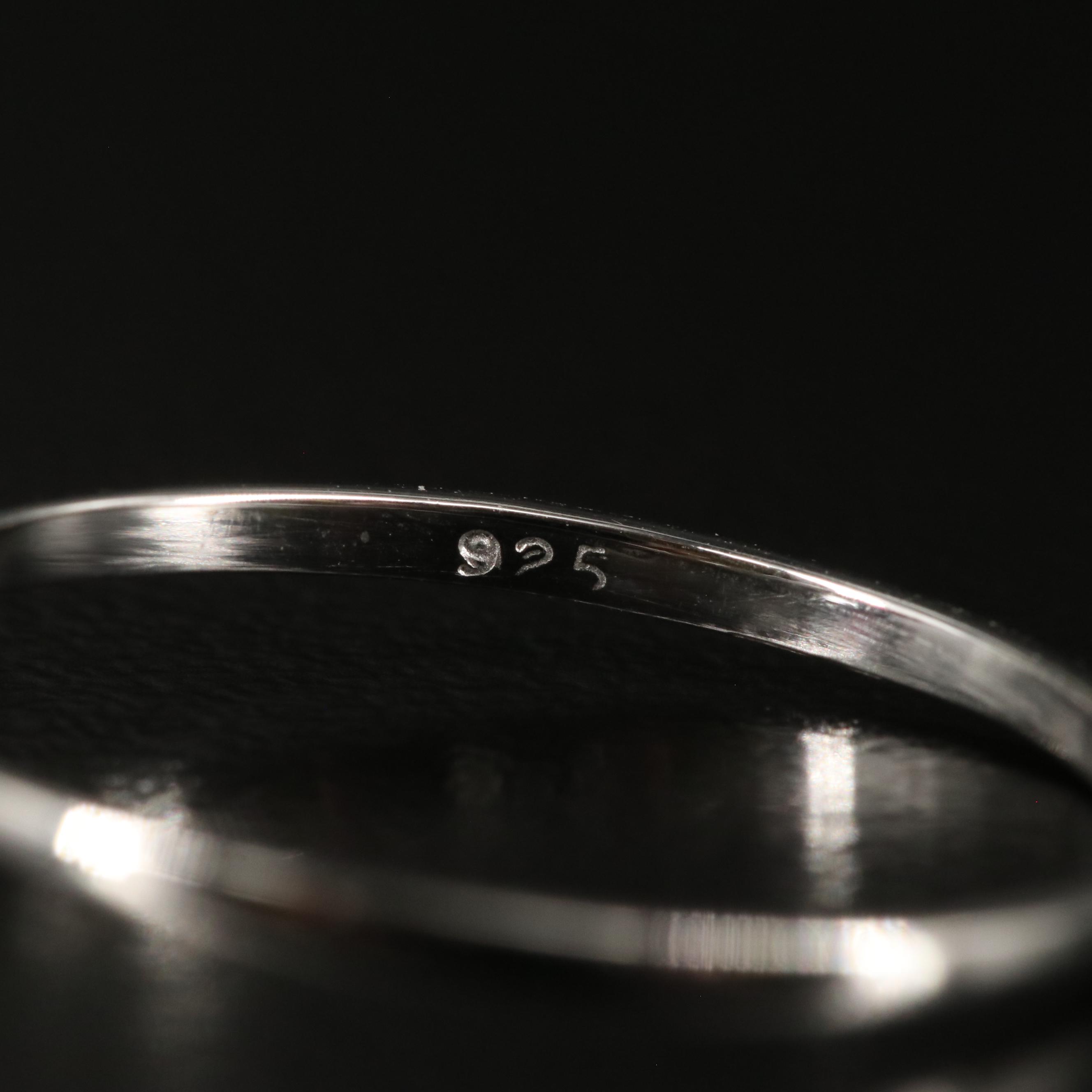 Sterling Garnet Solitaire Ring