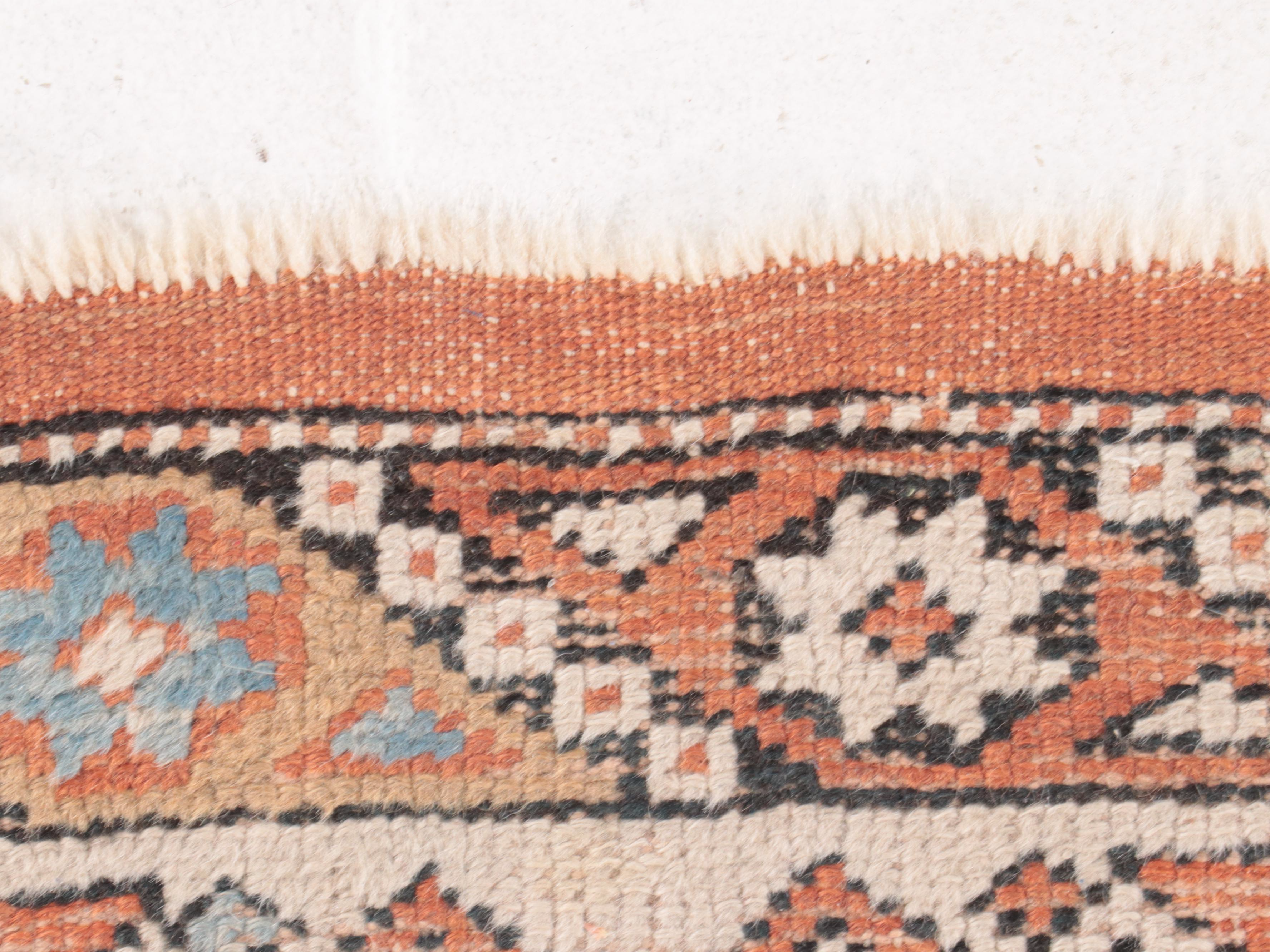 2'4 x 4'2 Hand-Knotted Turkish Bergama Accent Rug