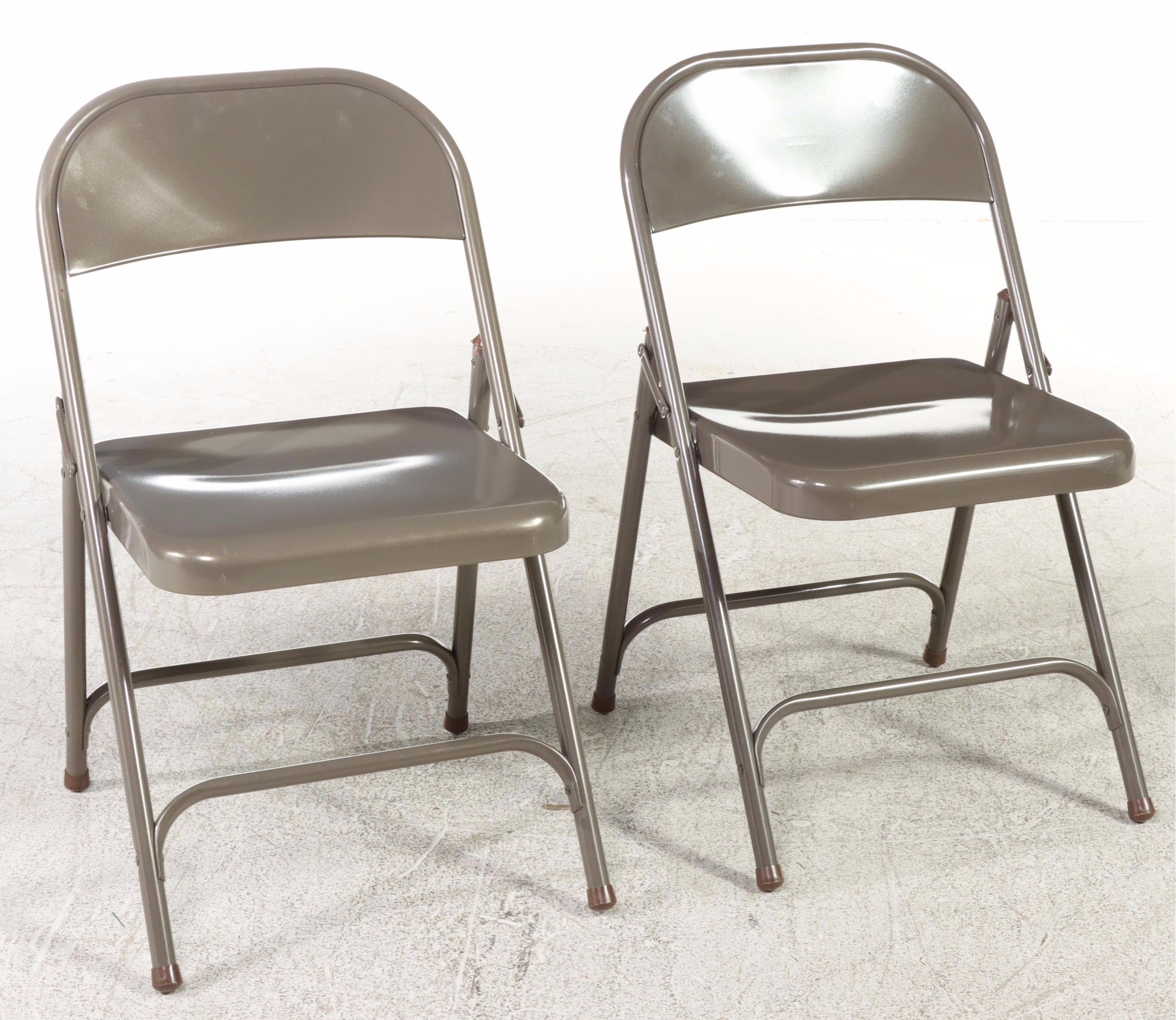 Virco Steel Folding Chairs in El Dorado Bronze Finish