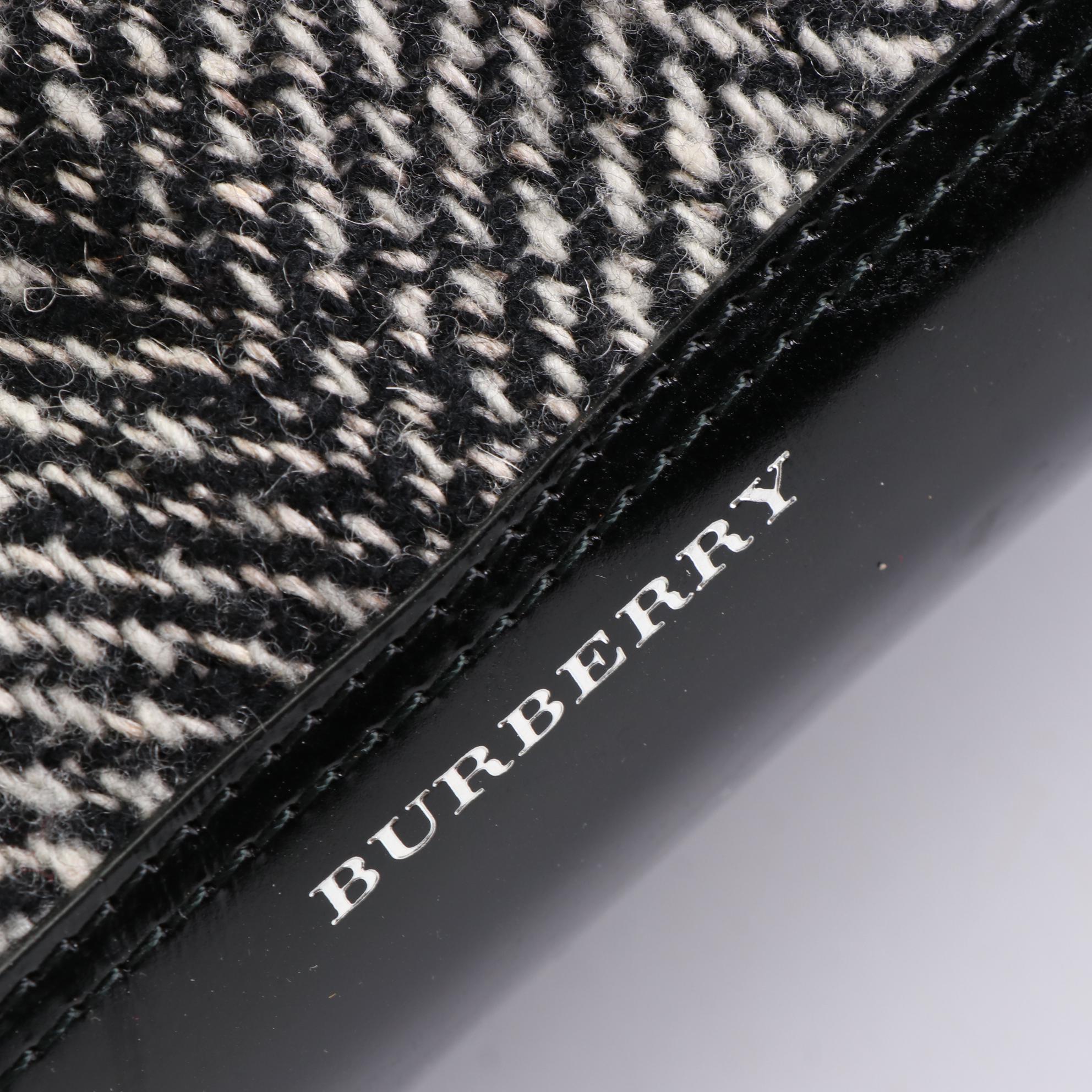 Burberry Baguette in Wool Herringbone and Leather