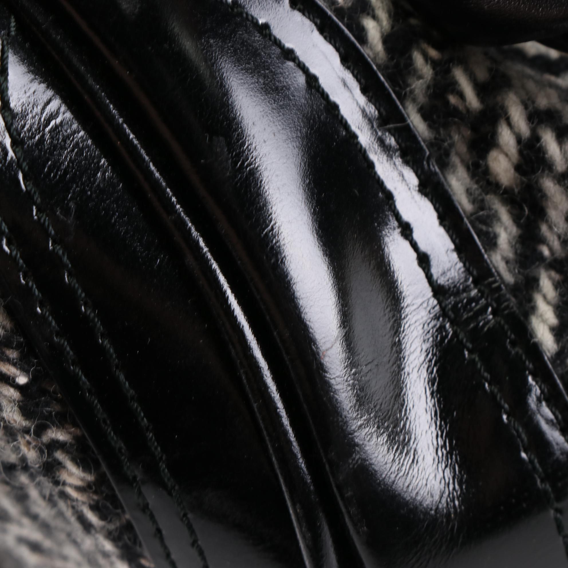 Burberry Baguette in Wool Herringbone and Leather