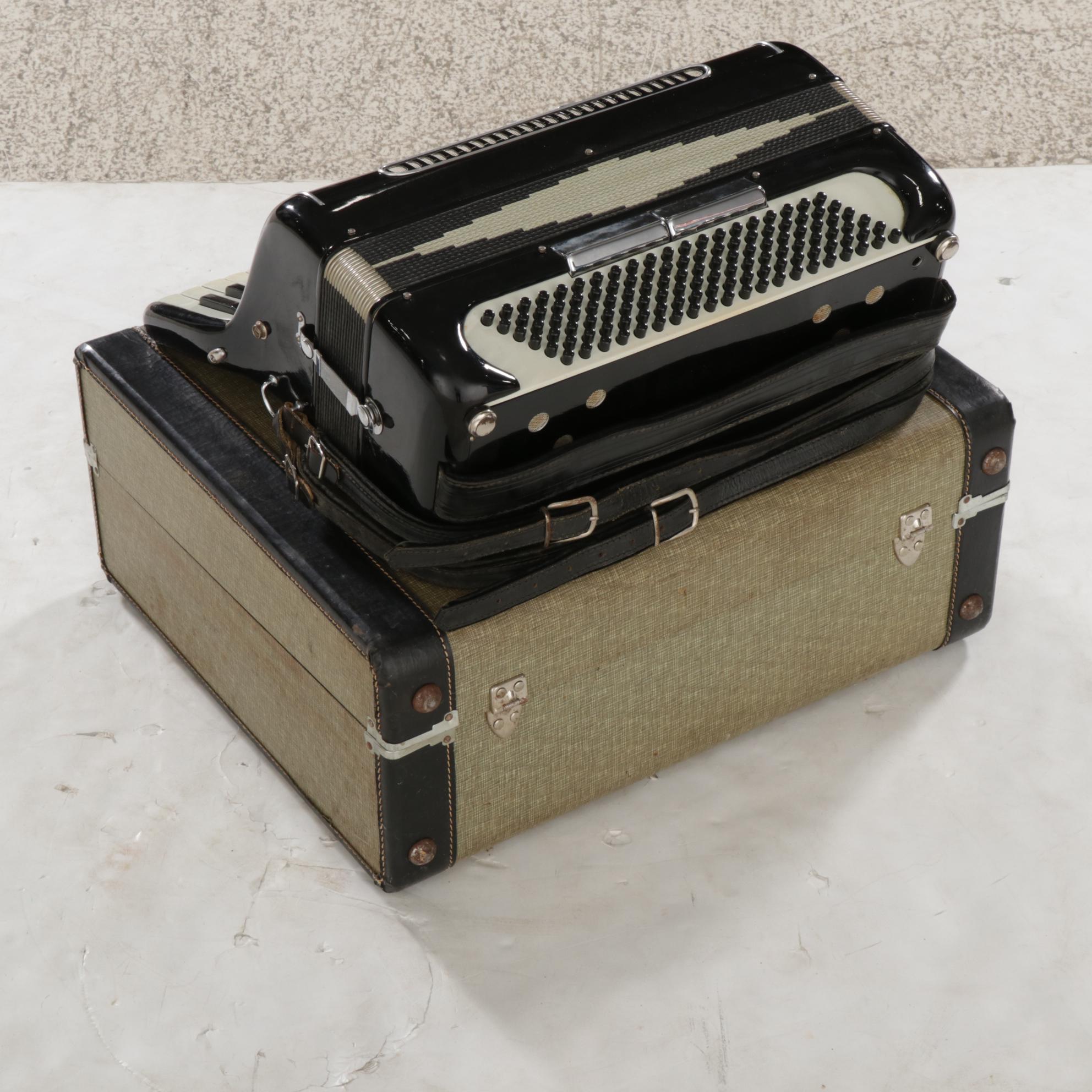 Vintage Piano Accordion with Case