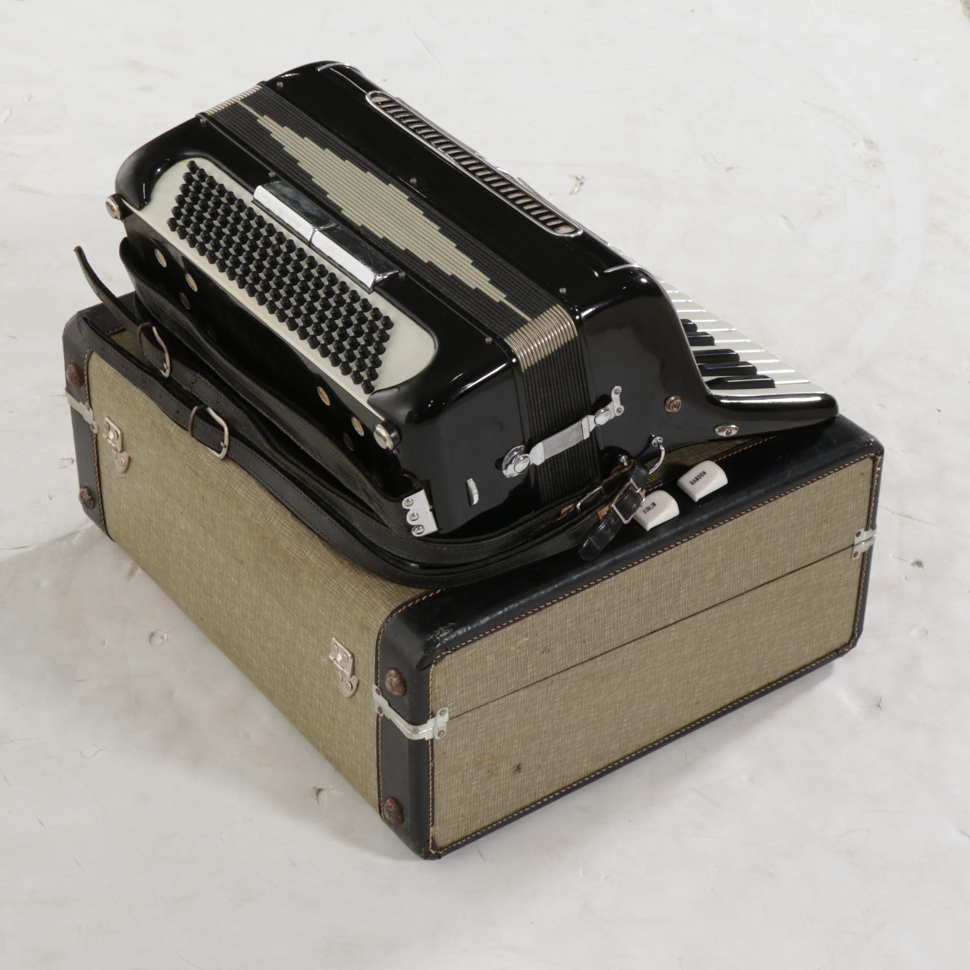 Vintage Piano Accordion with Case