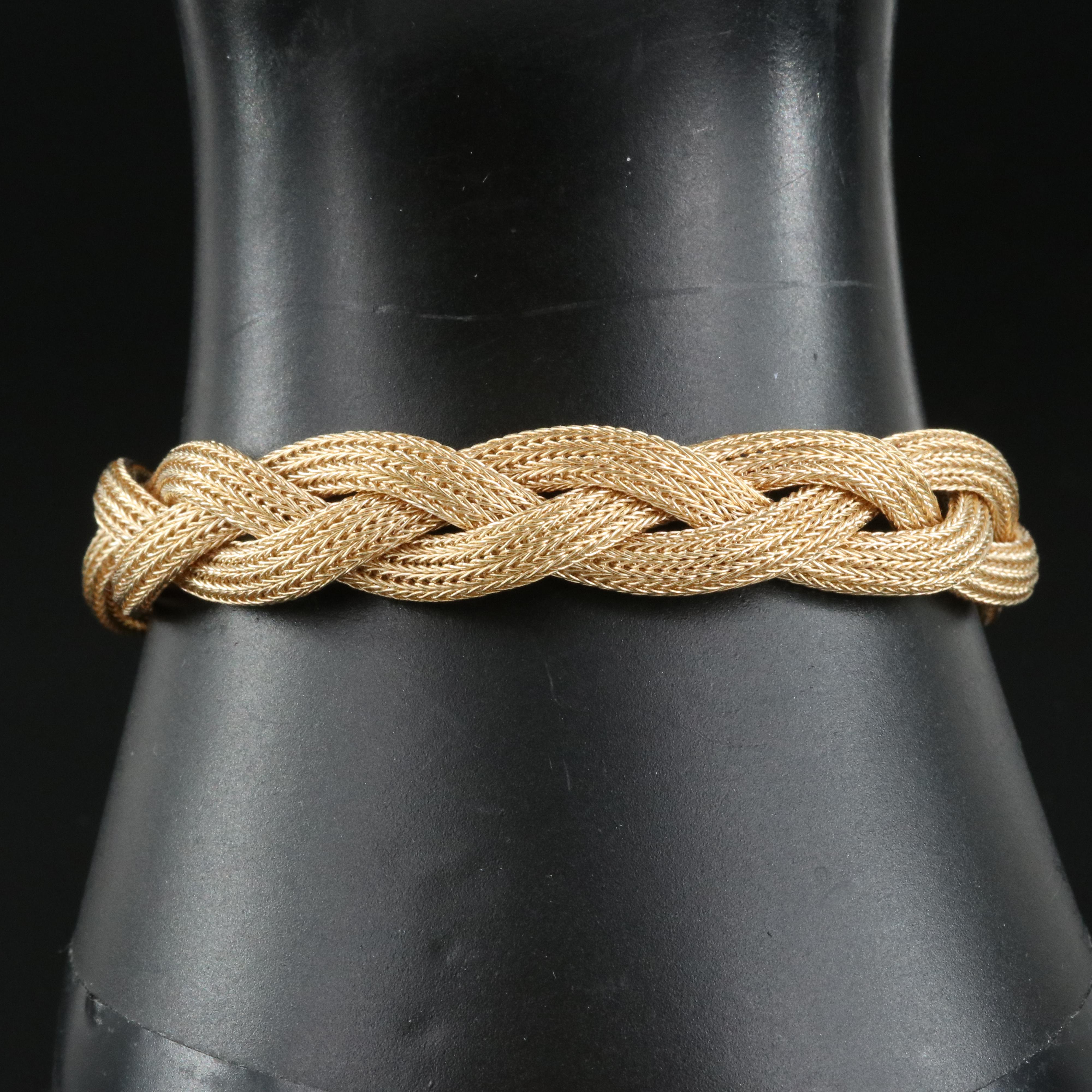 Italian 14K Braided Wheat Bracelet