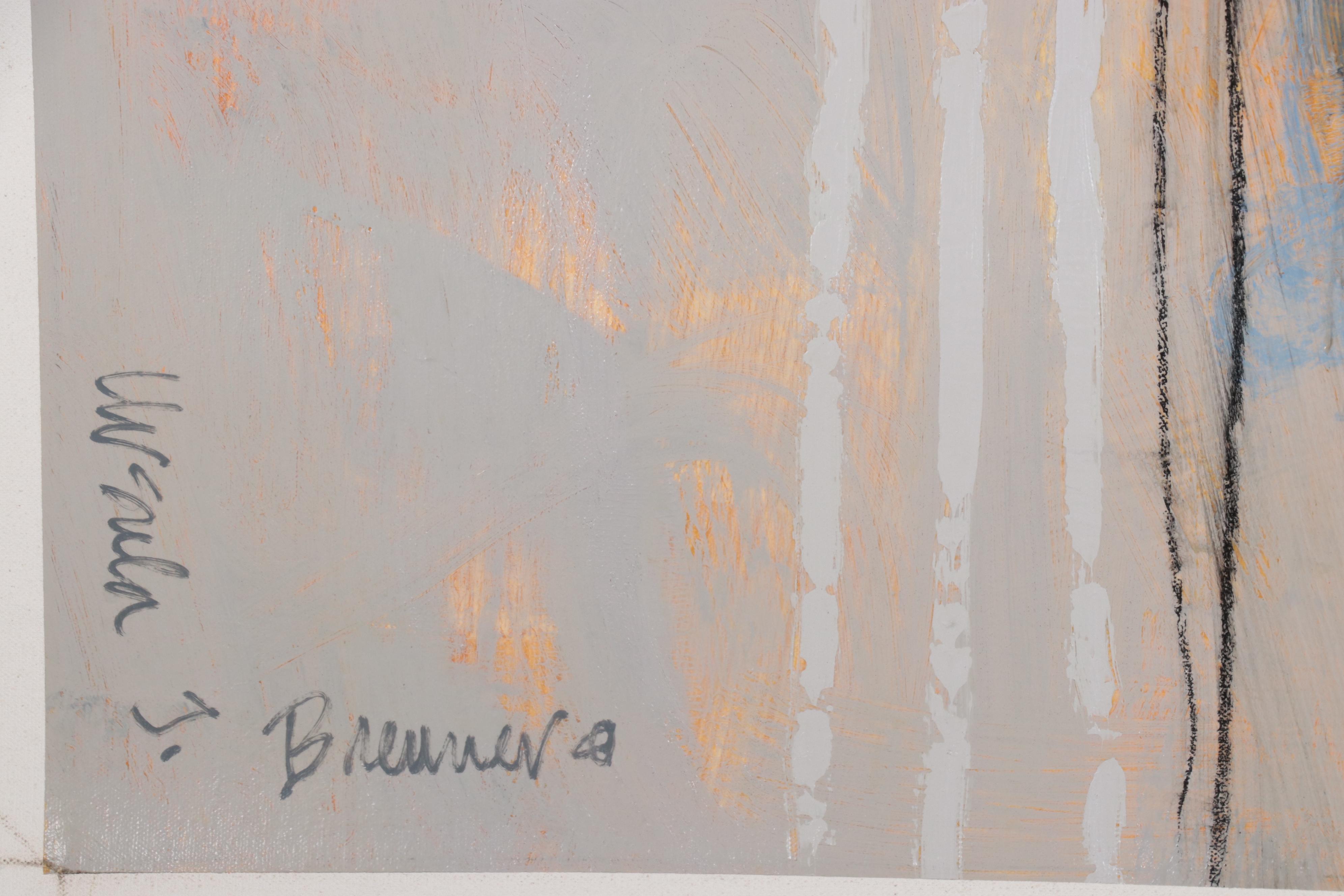 Ursula Brenner Abstract Mixed Media Painting, 21st Century