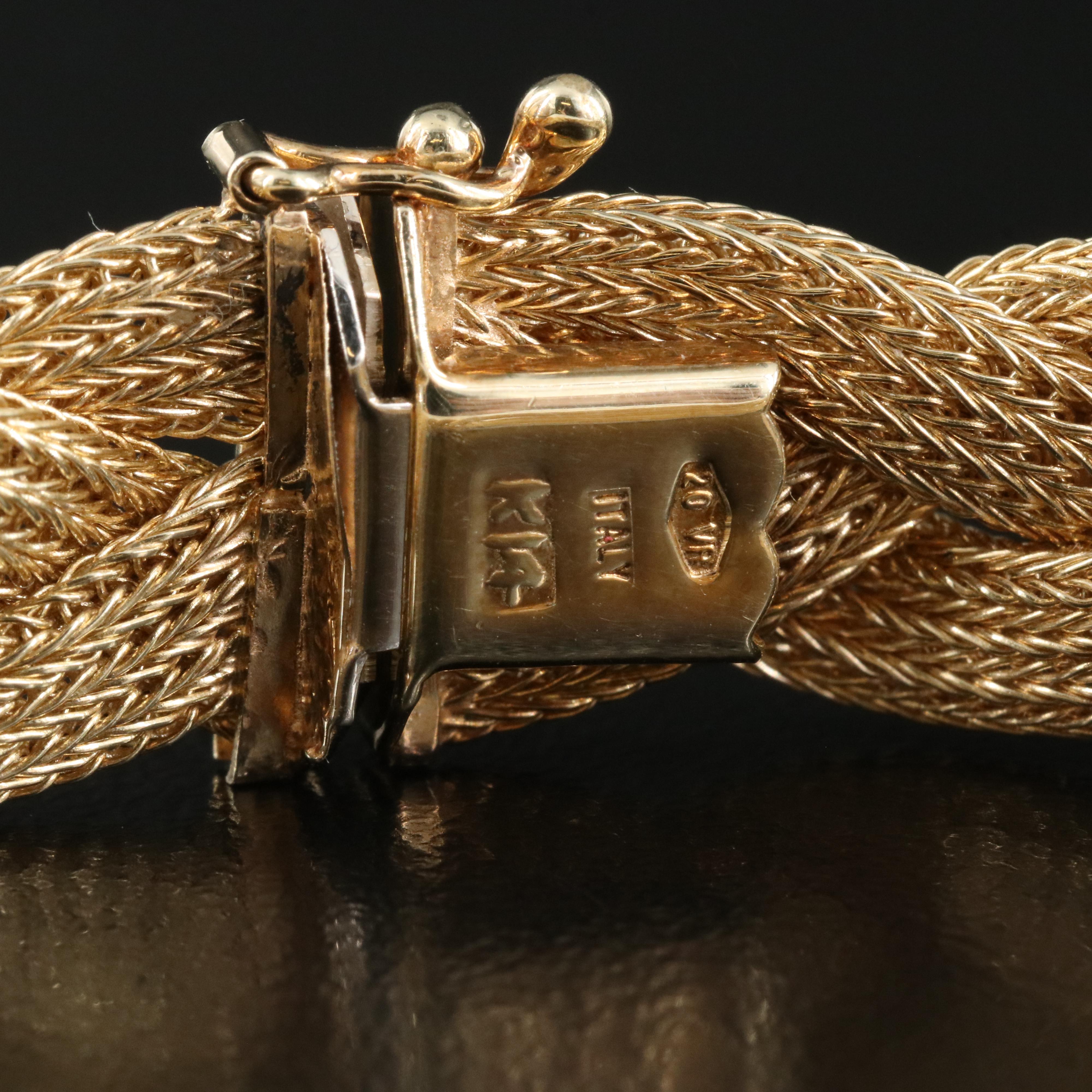 Italian 14K Braided Wheat Bracelet