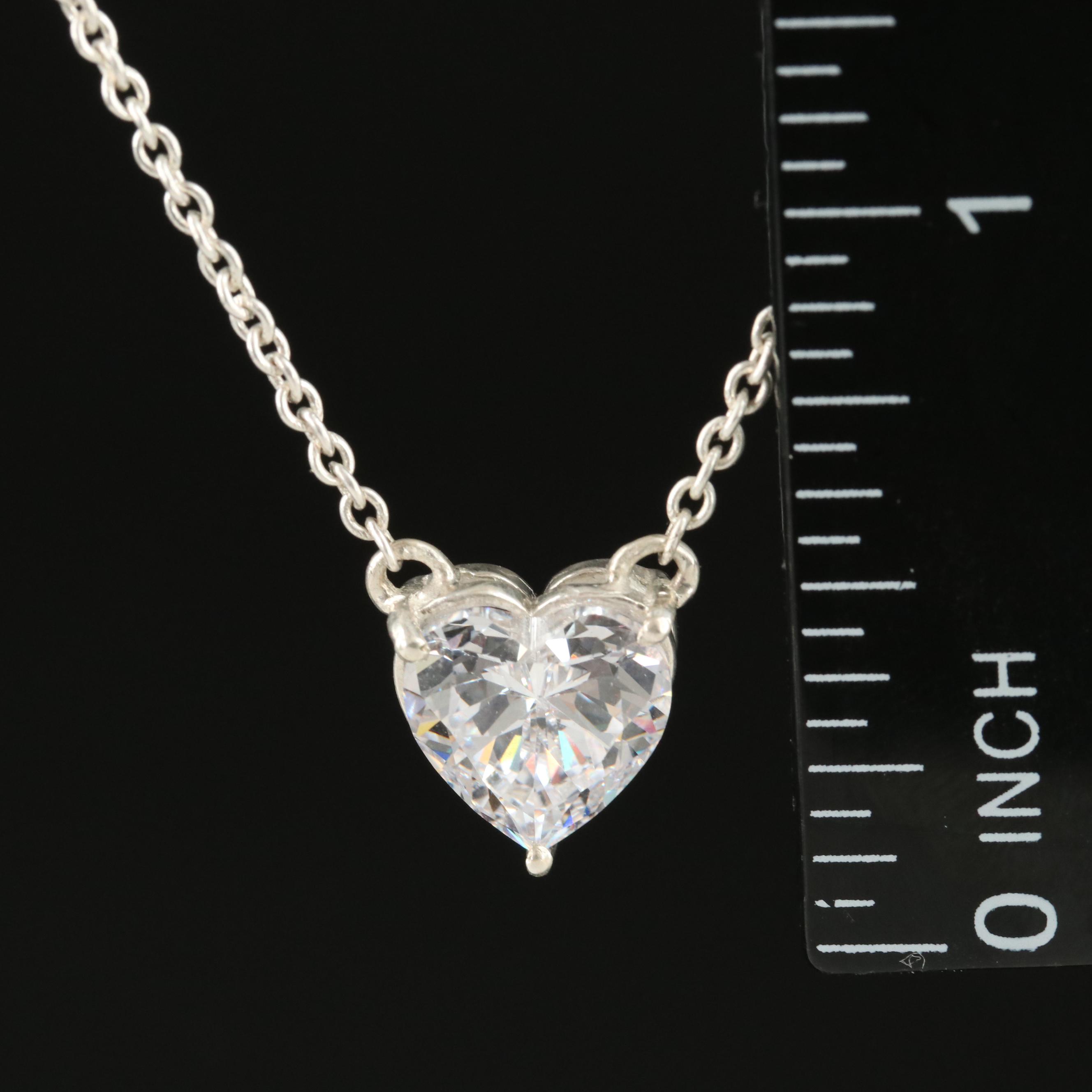 Sterling Cubic Zirconia Heart Necklace