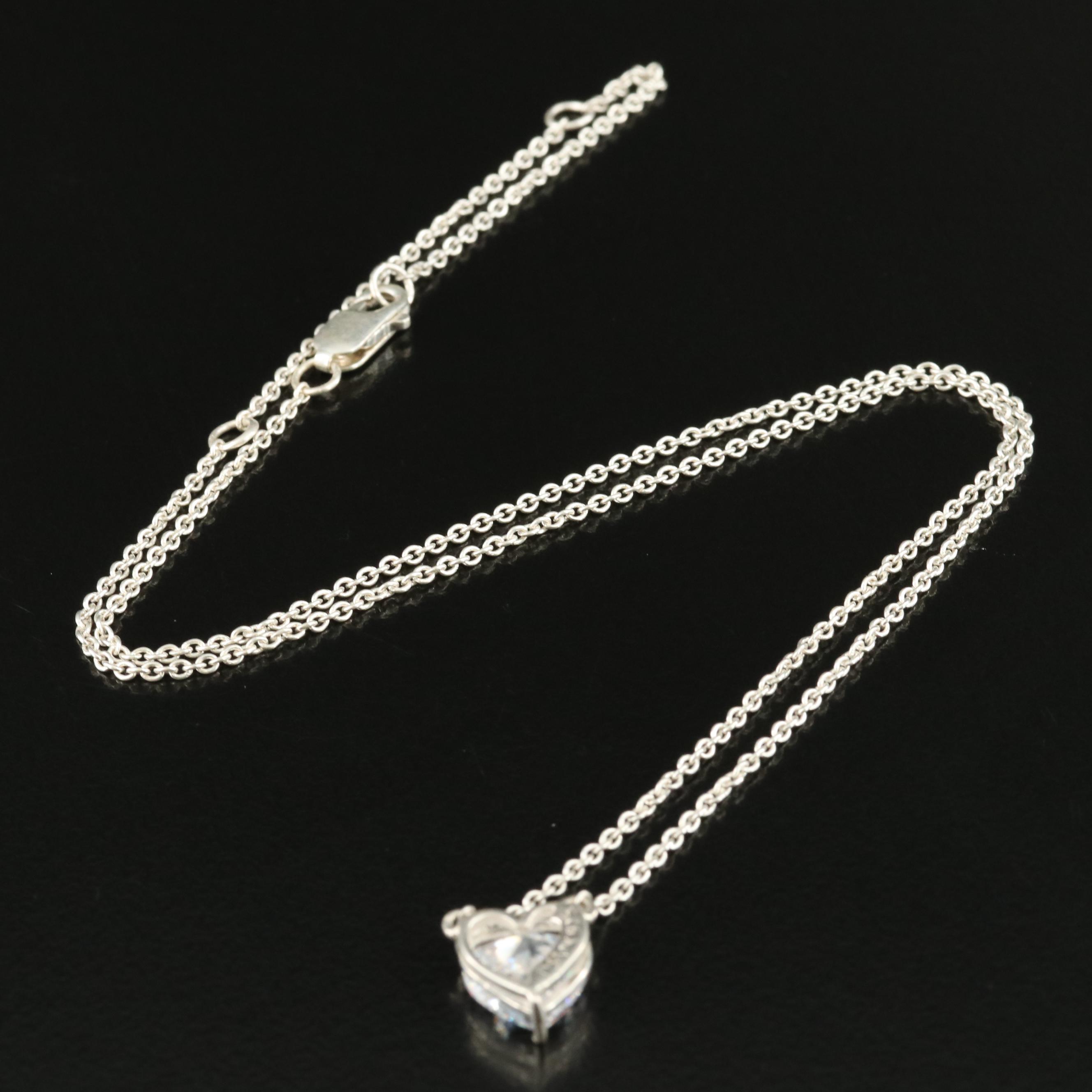 Sterling Cubic Zirconia Heart Necklace