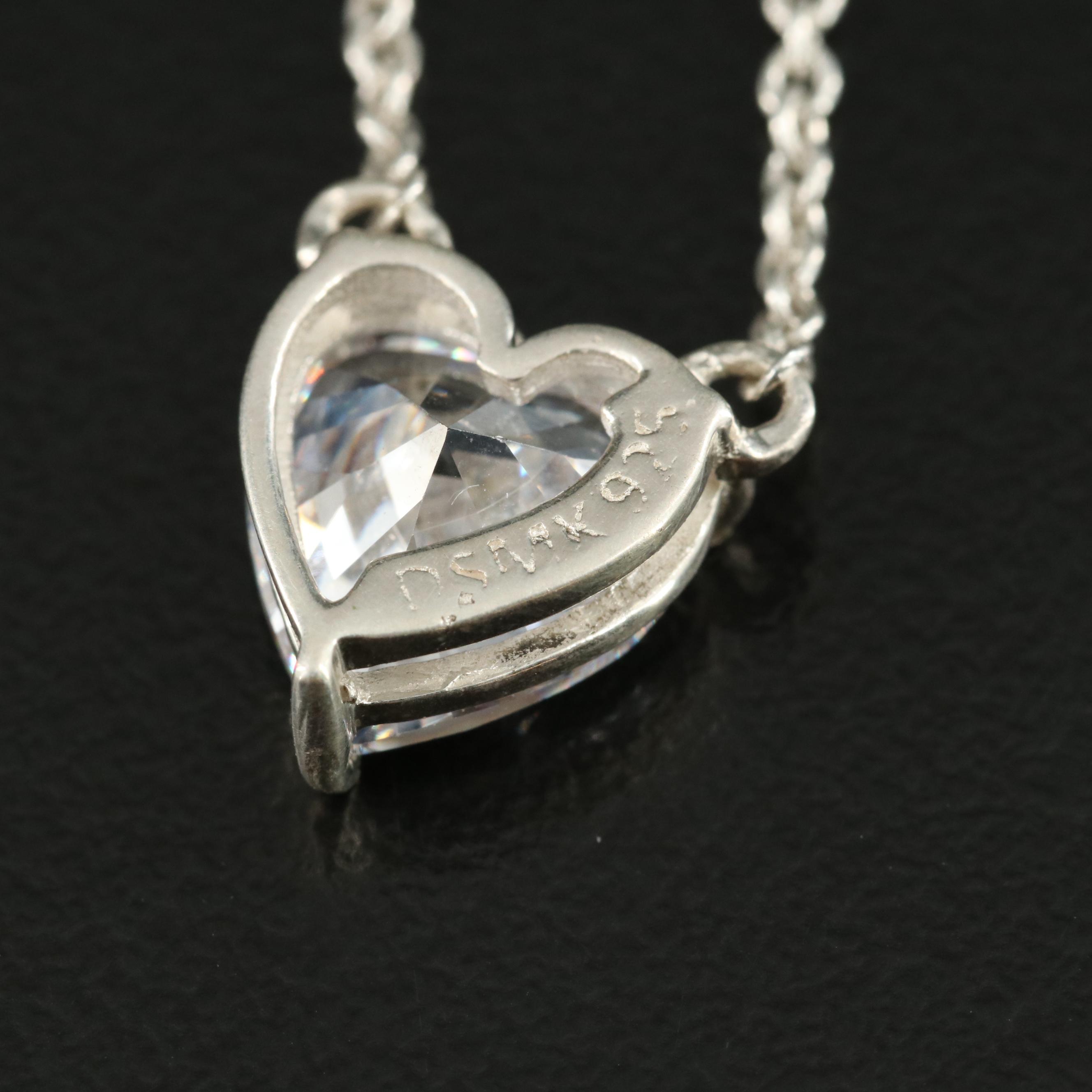 Sterling Cubic Zirconia Heart Necklace