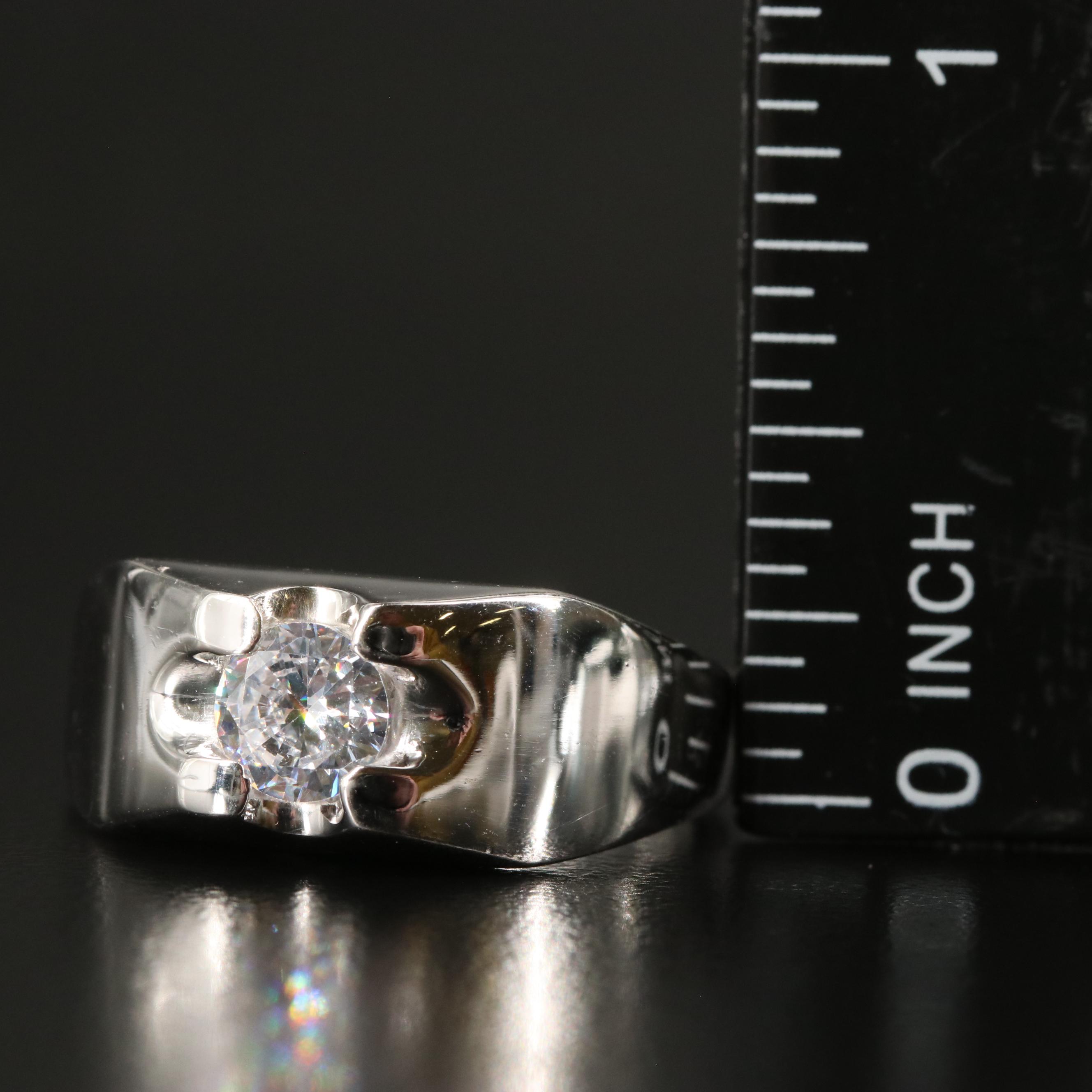 Sterling Cubic Zirconia Tapered Ring