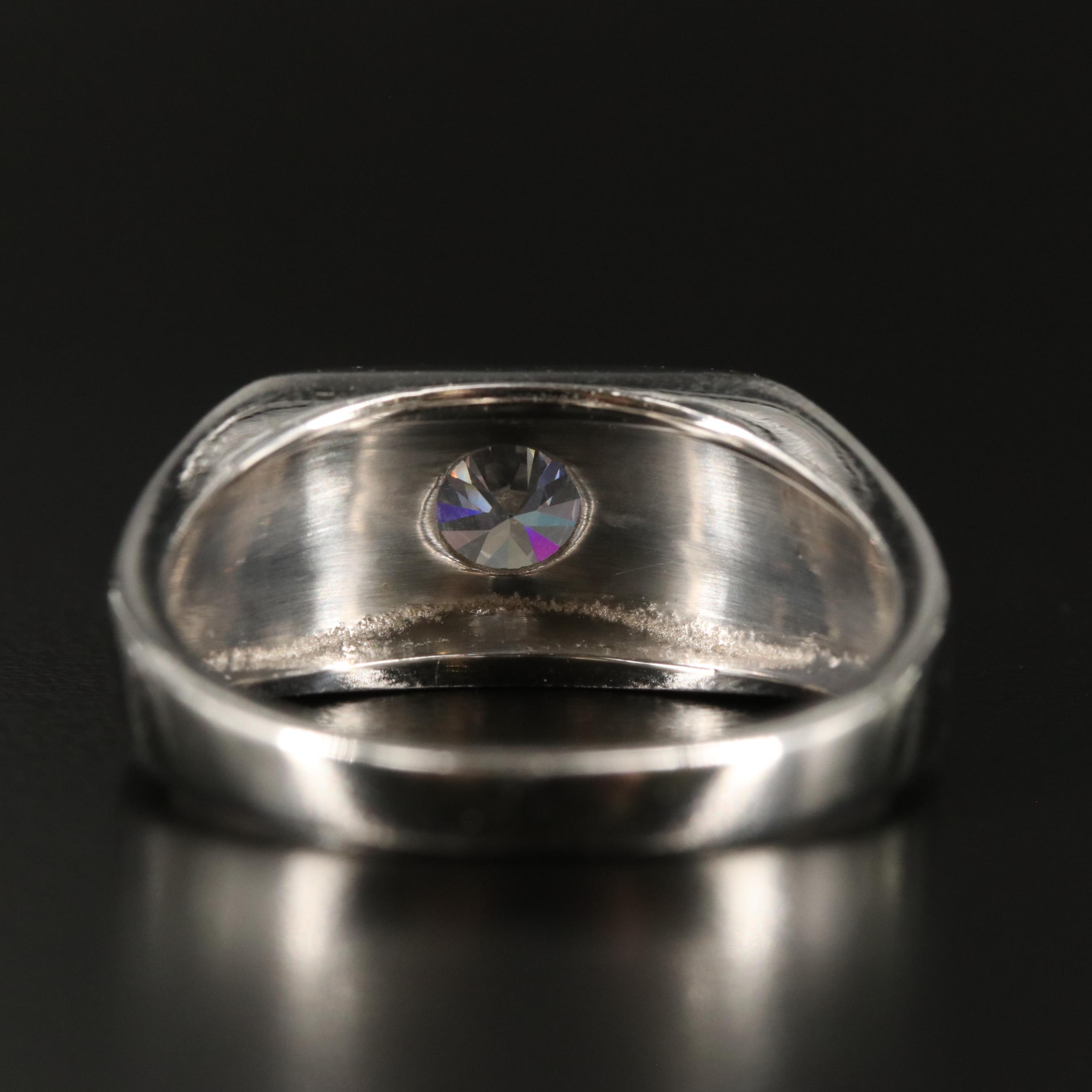 Sterling Cubic Zirconia Tapered Ring