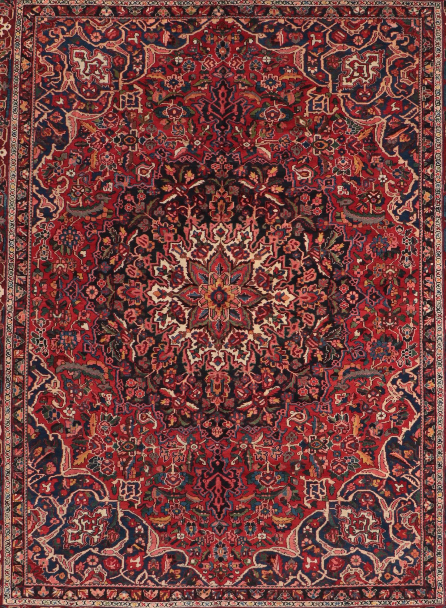 11'4 x 15'6 Hand-Knotted Persian Bakhtiari Area Rug, Semi-Antique