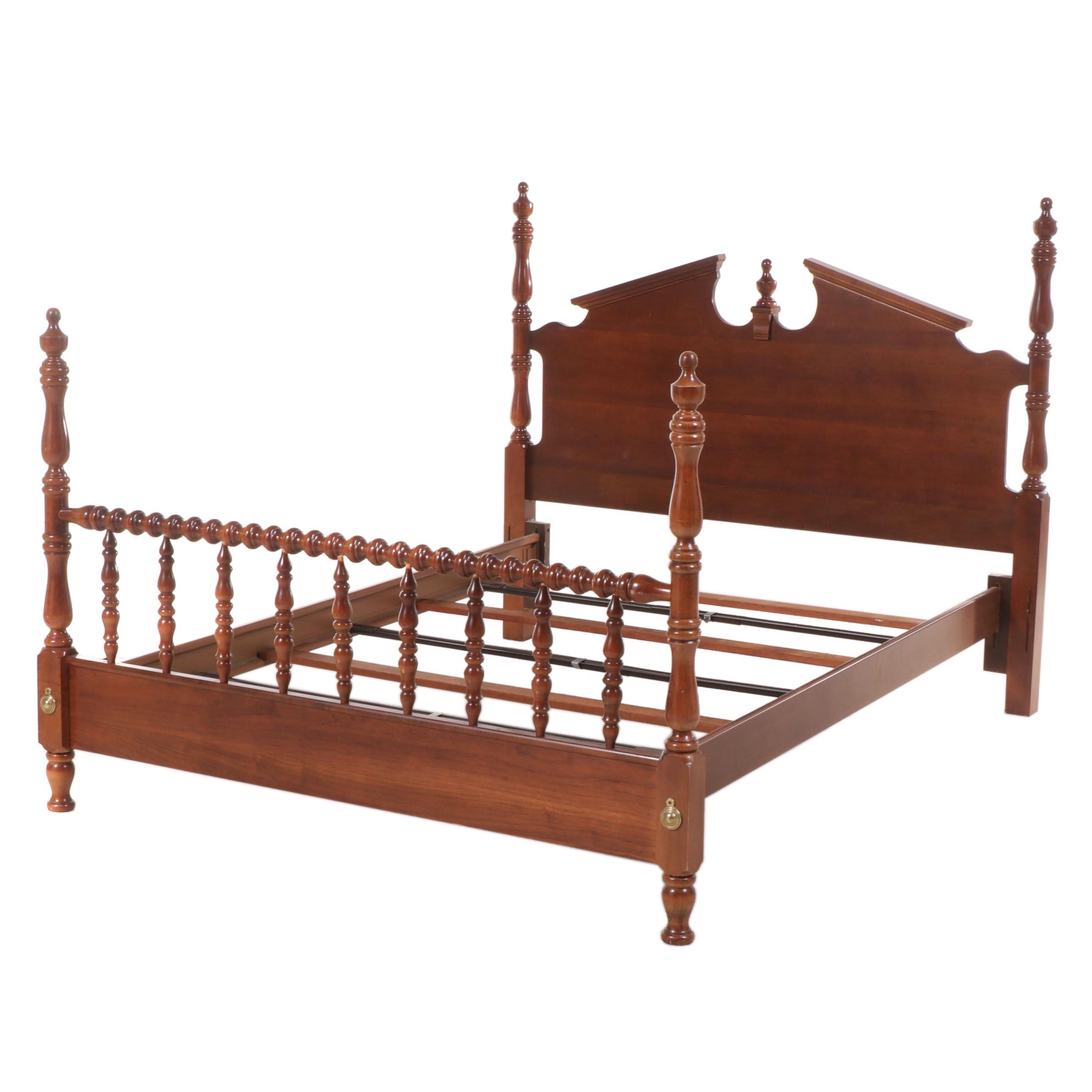 Federal Style Cherrywood Full/Queen Size Four-Post Bed Frame