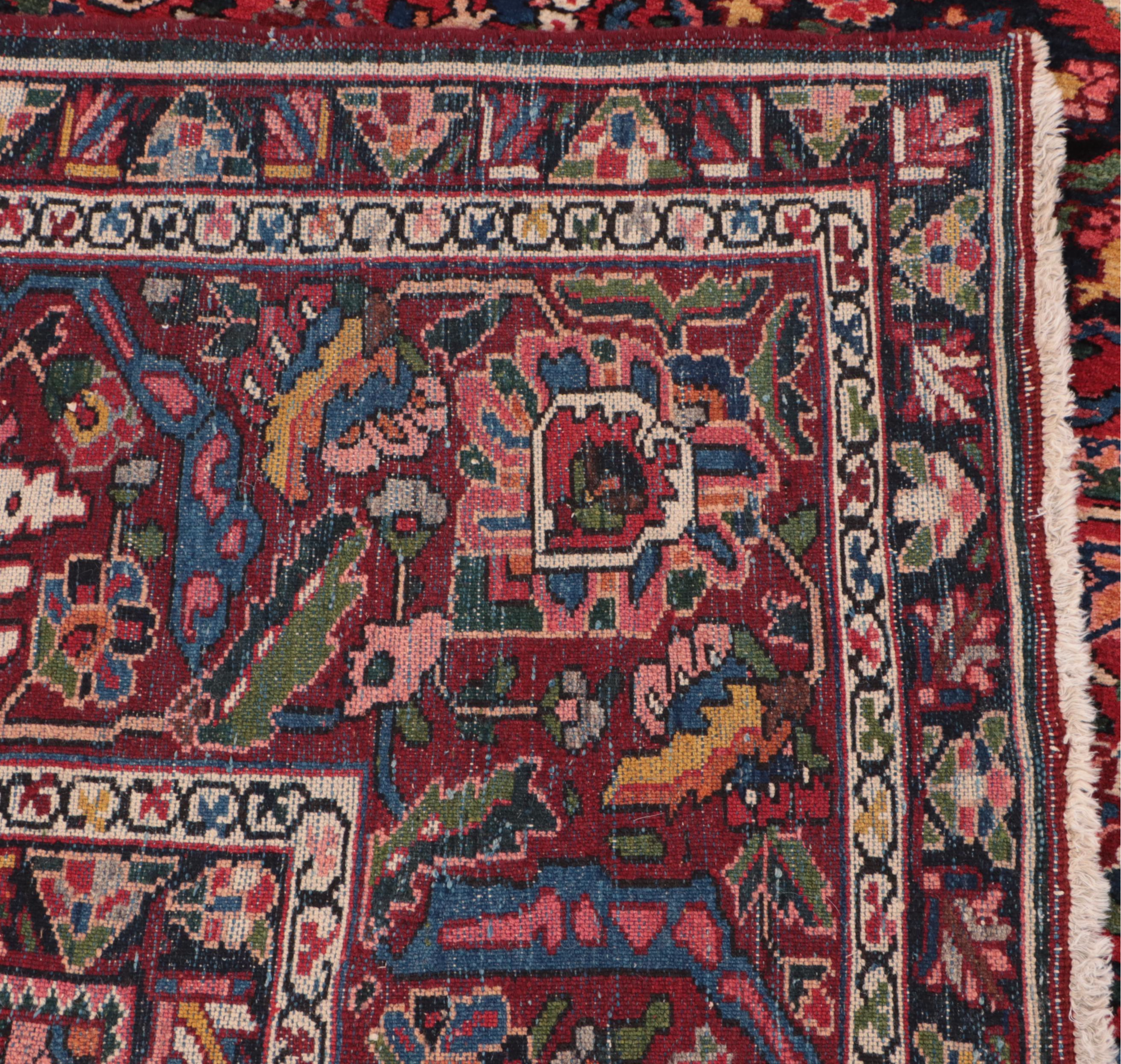 11'4 x 15'6 Hand-Knotted Persian Bakhtiari Area Rug, Semi-Antique