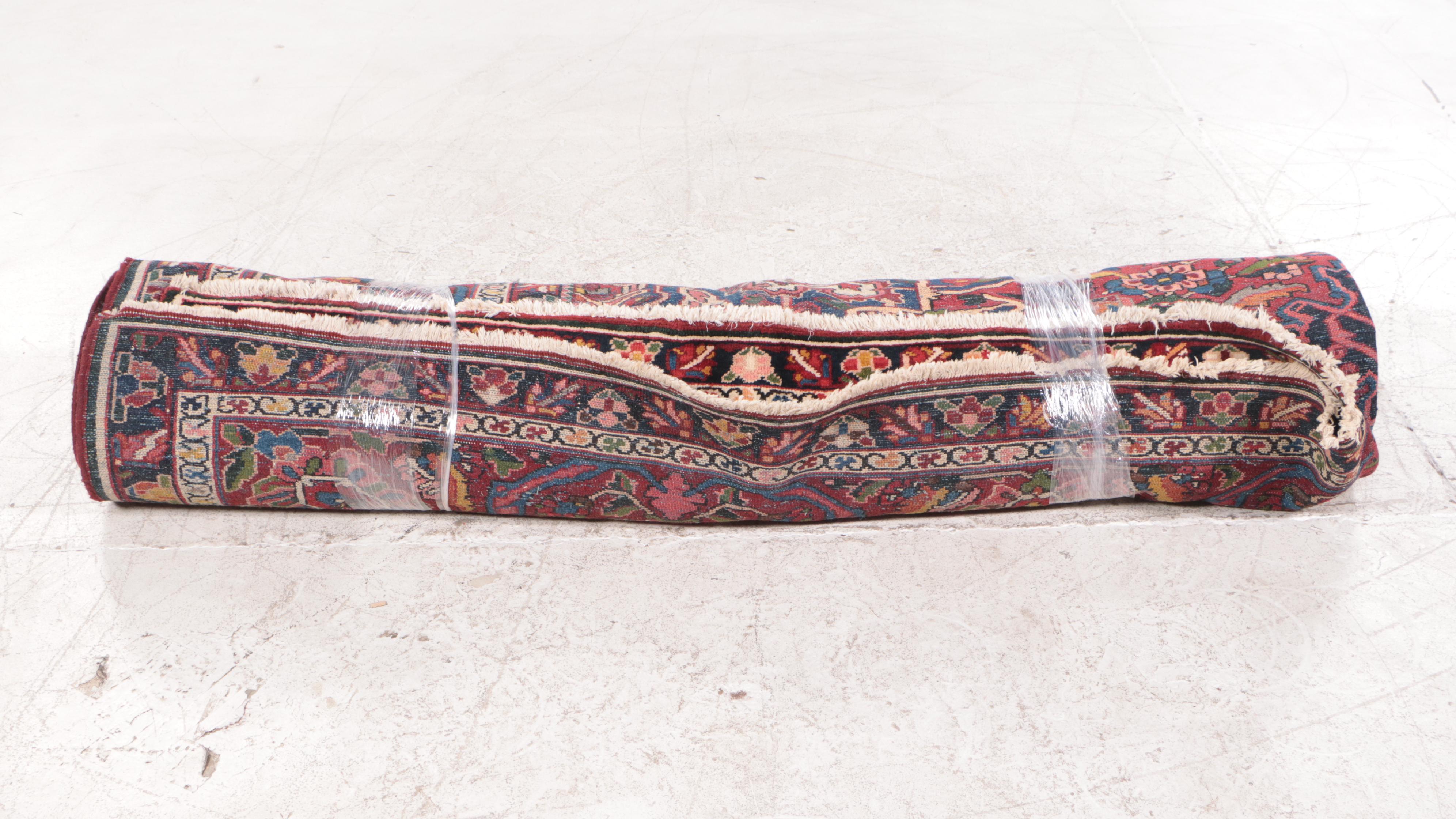 11'4 x 15'6 Hand-Knotted Persian Bakhtiari Area Rug, Semi-Antique