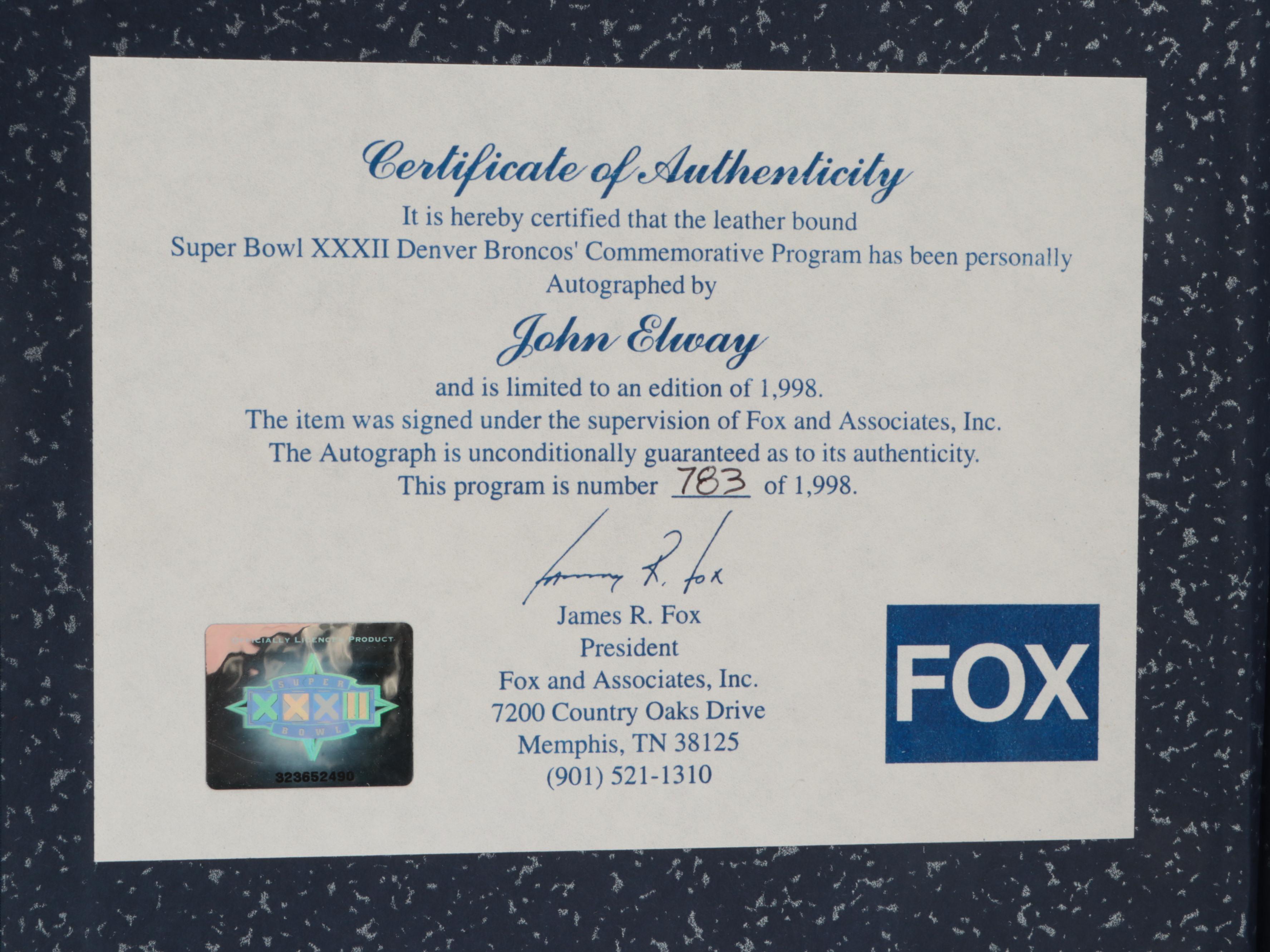John Elway Signed Denver Broncos Super Bowl XXXII Champions Program