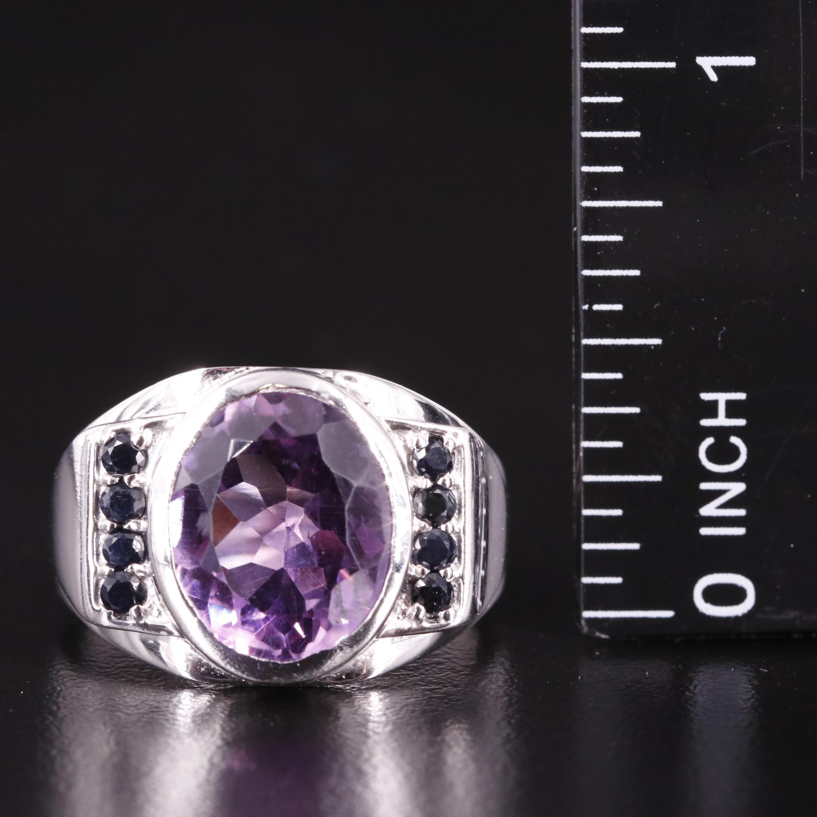 Sterling Amethyst and Sapphire Ring