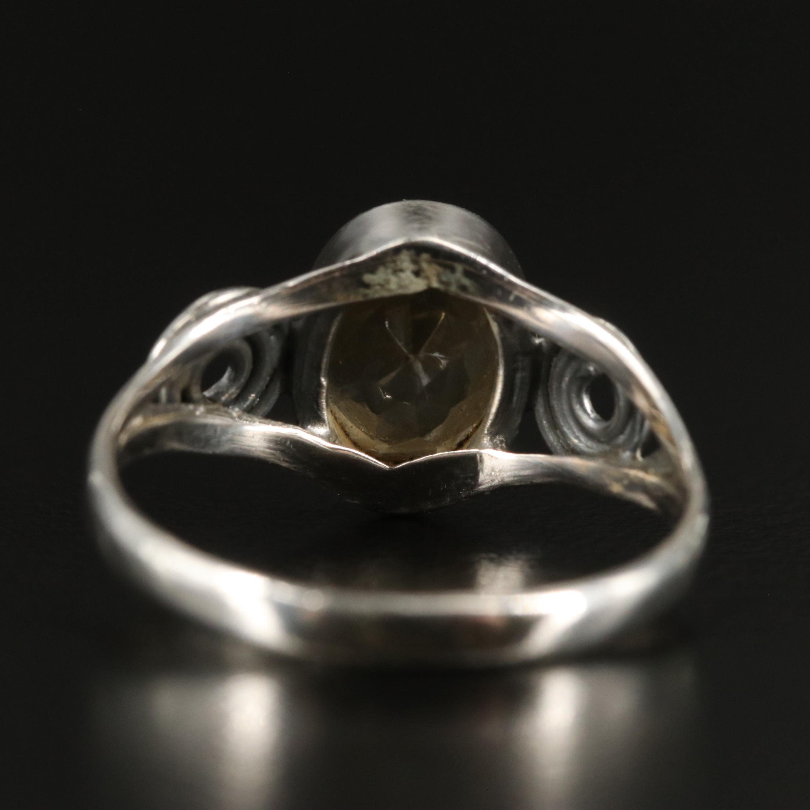 Sterling Citrine Tapered Ring