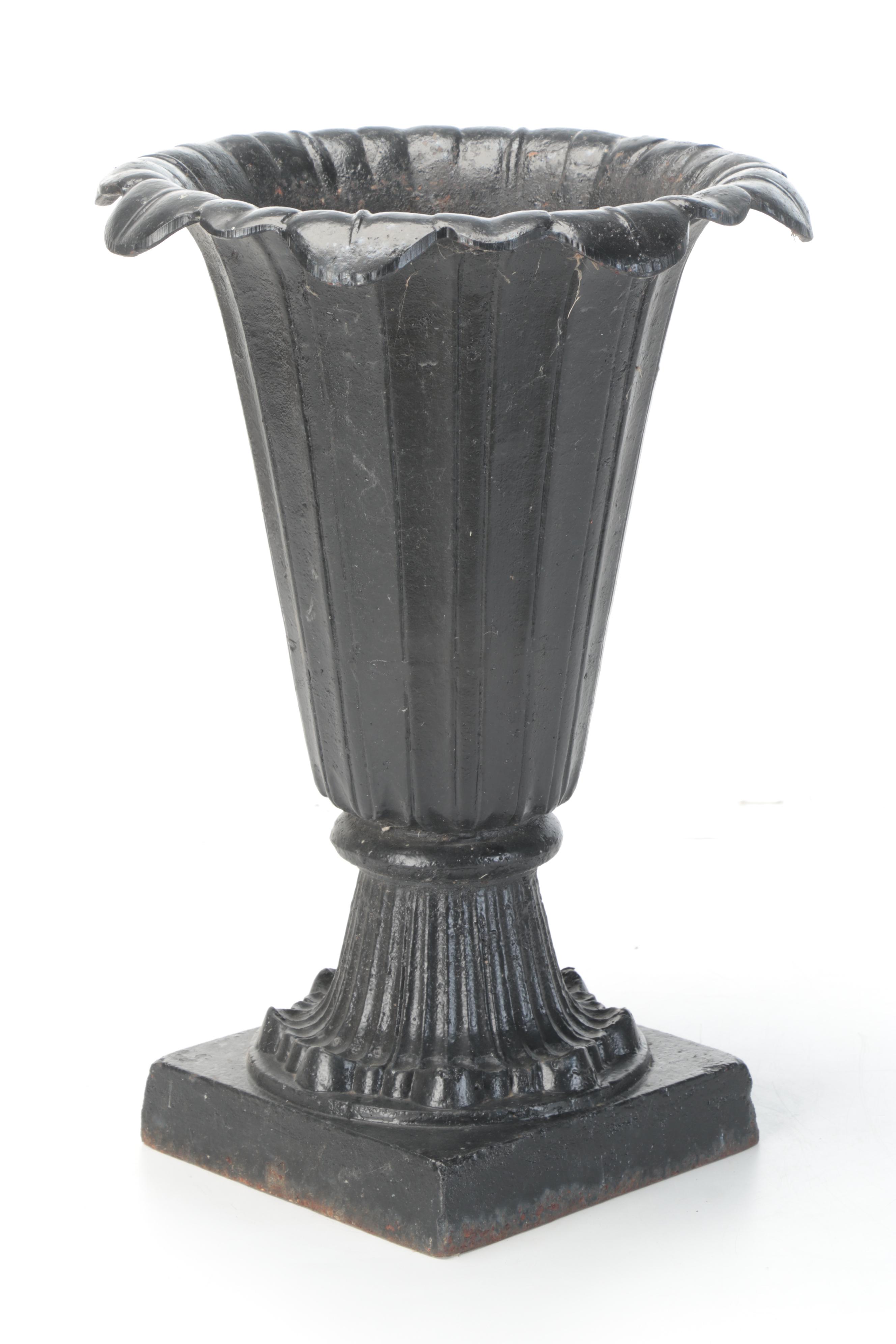 Cast Iron Garden Urn, Early to Mid 20th Century