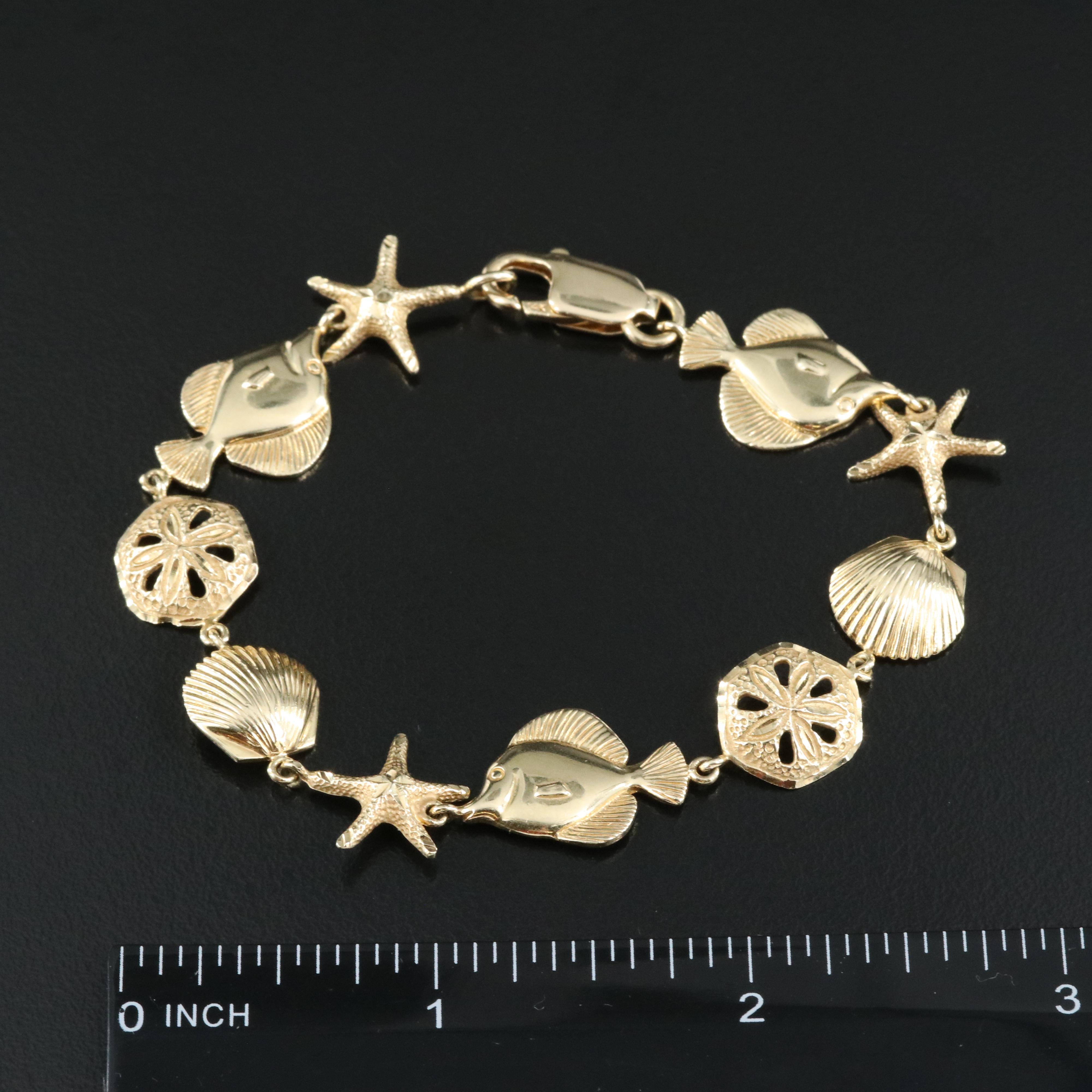 14K Ocean Themed Bracelet