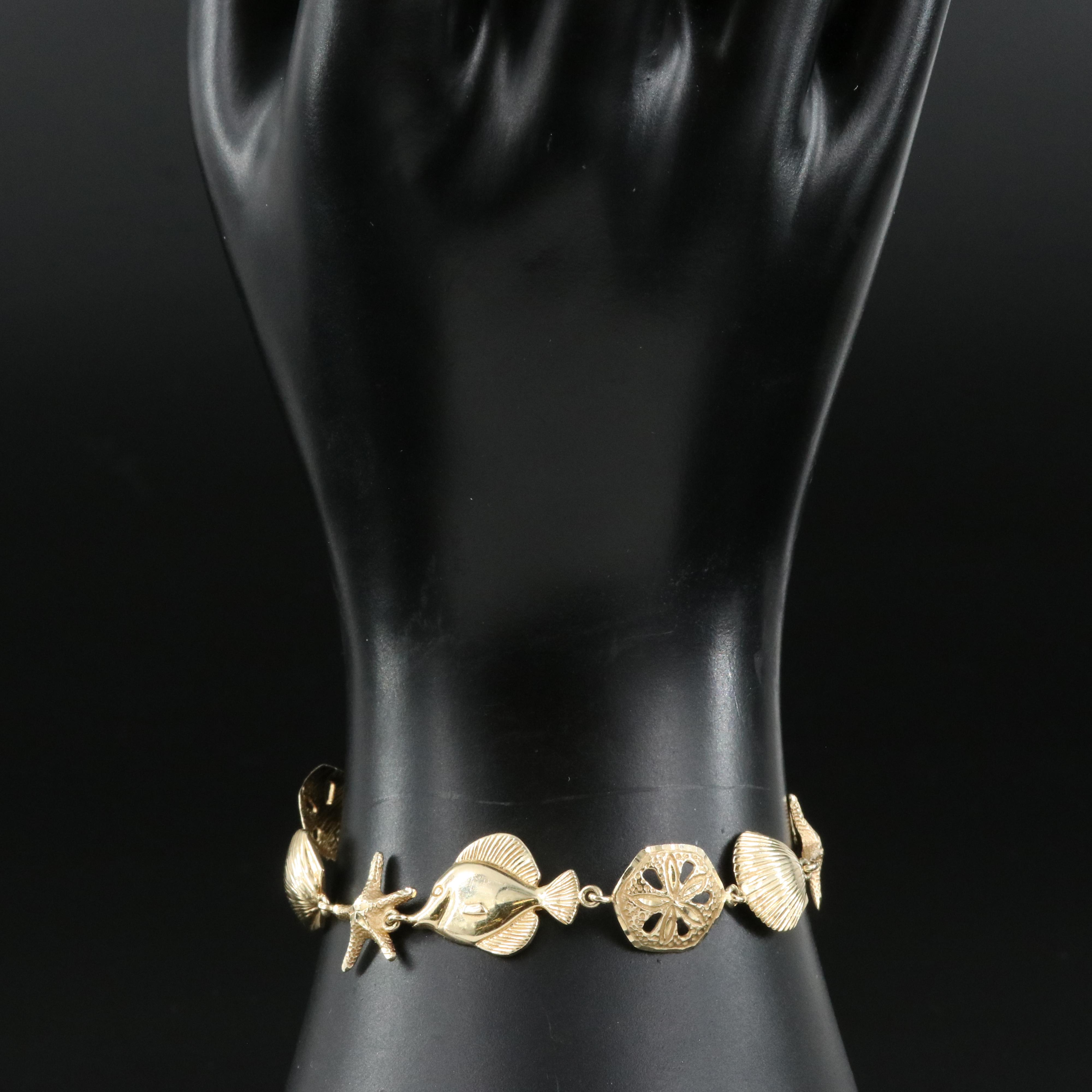 14K Ocean Themed Bracelet