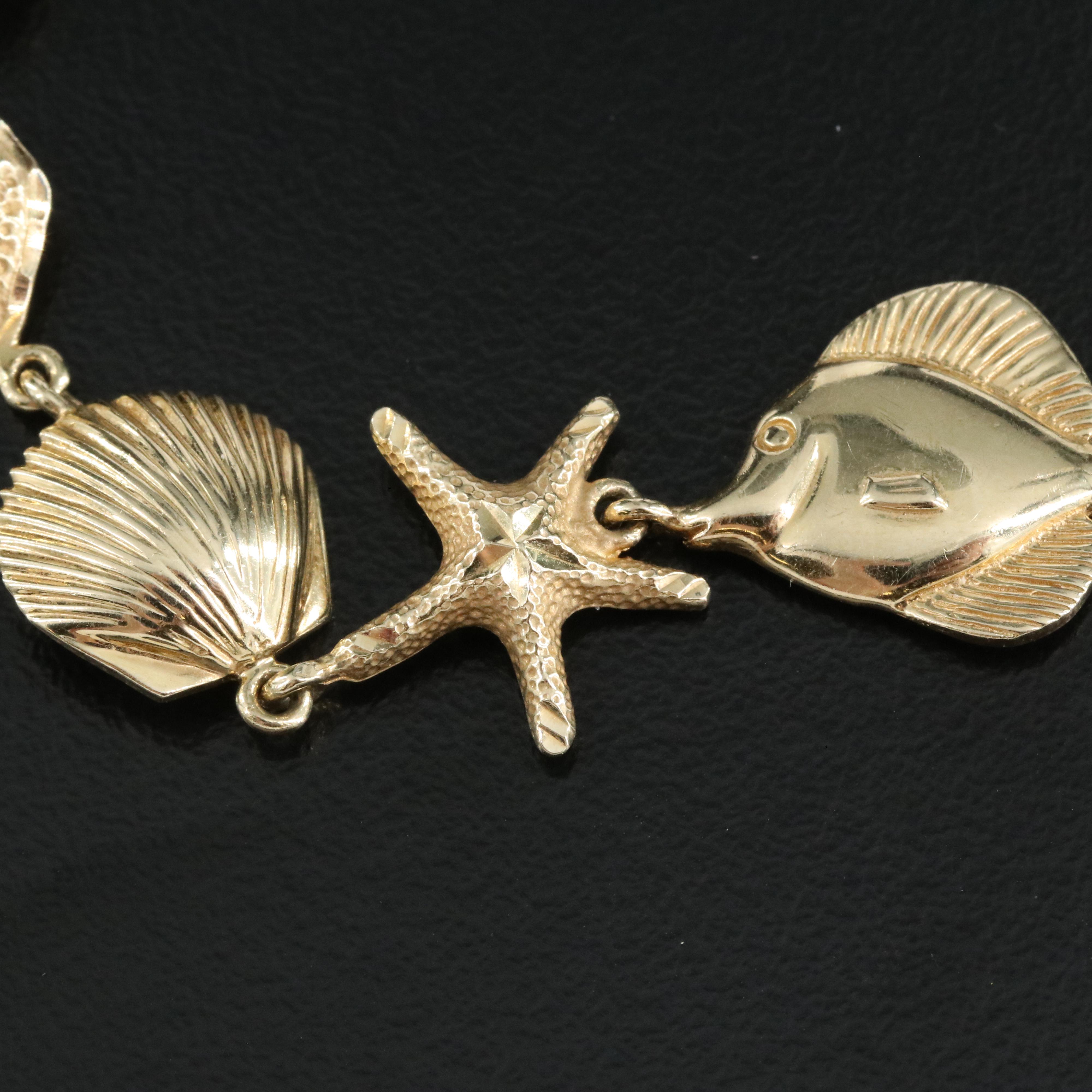 14K Ocean Themed Bracelet