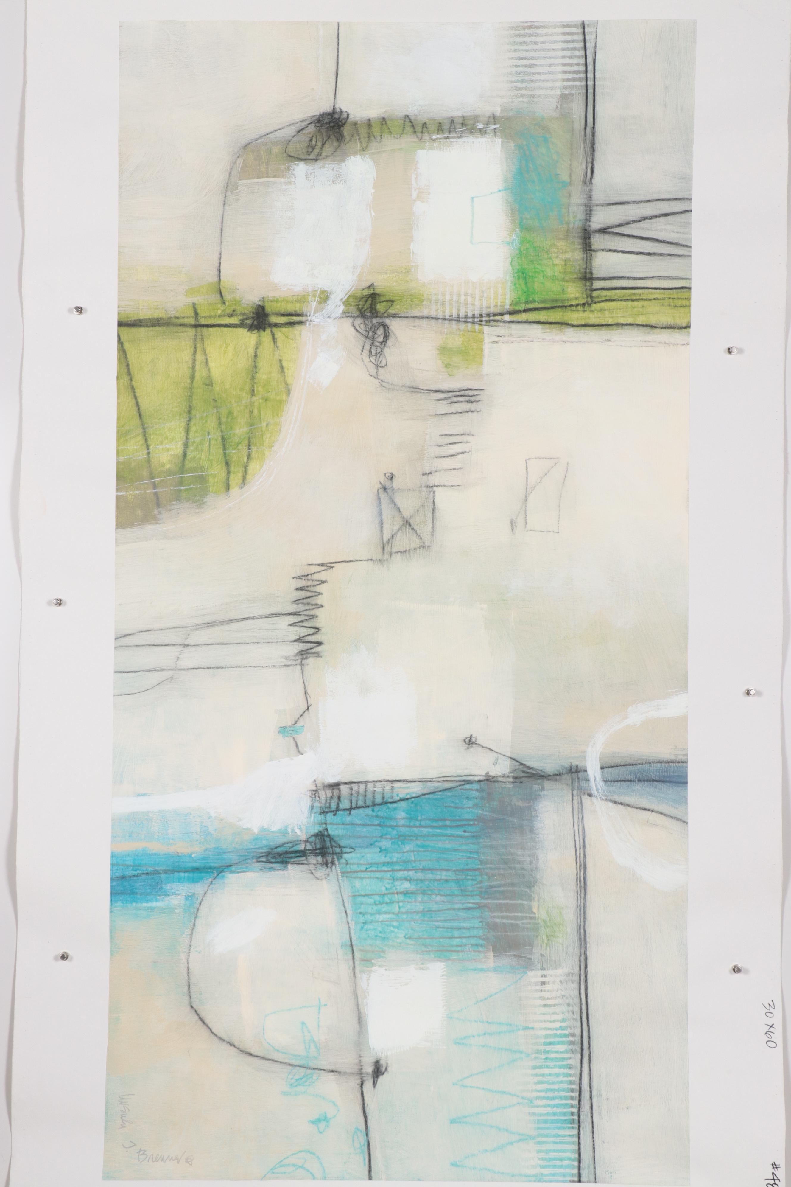 Ursula Brenner Large-Scale Abstract Mixed Media Painting, 21st Century