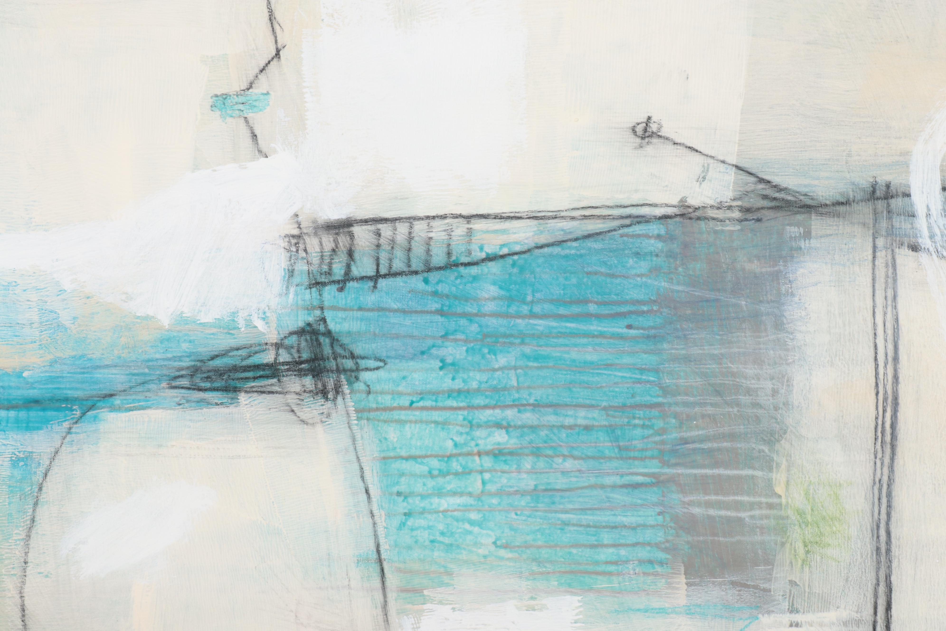 Ursula Brenner Large-Scale Abstract Mixed Media Painting, 21st Century