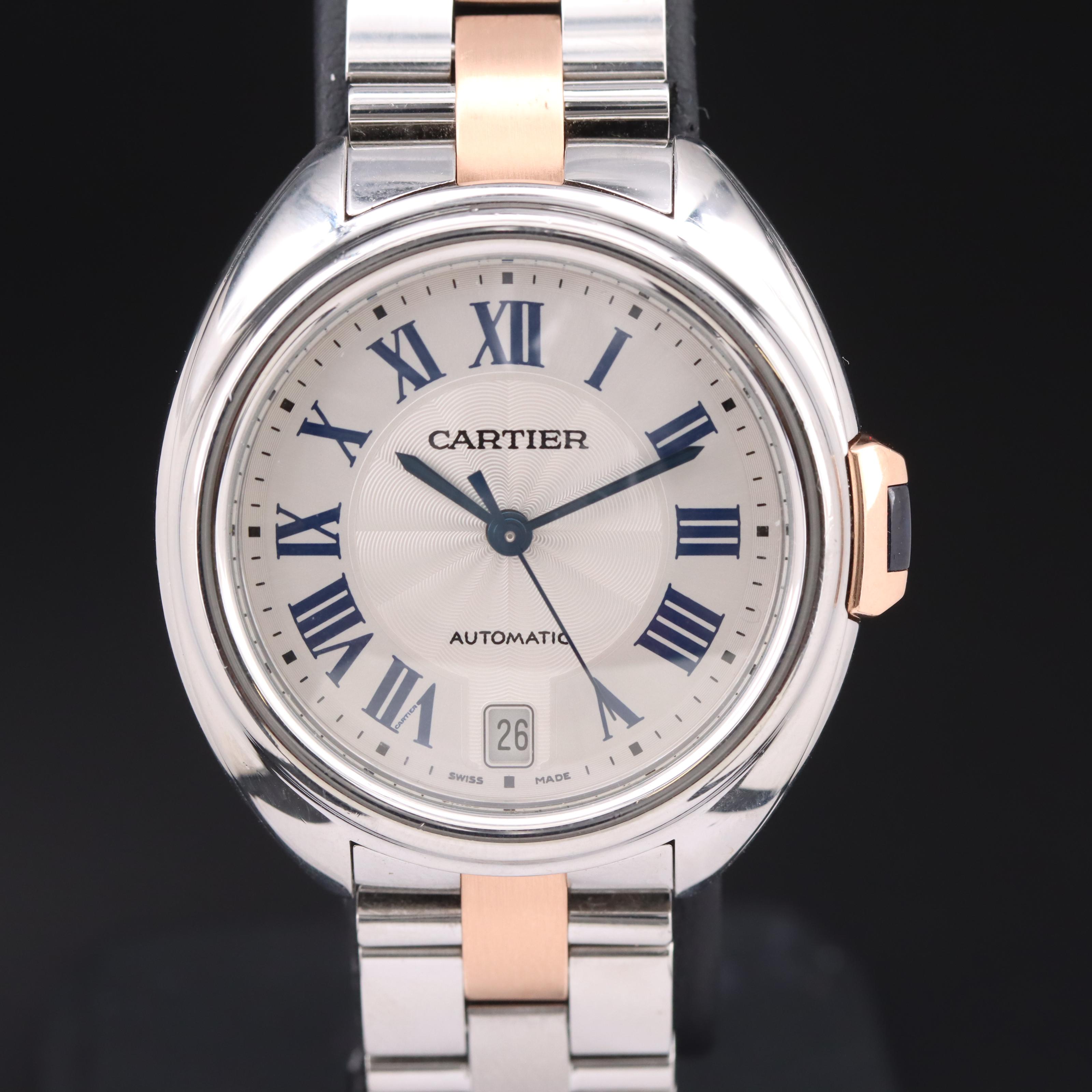 Cartier Clé de Cartier 35mm Stainless Steel Automatic Watch with 18K Accent