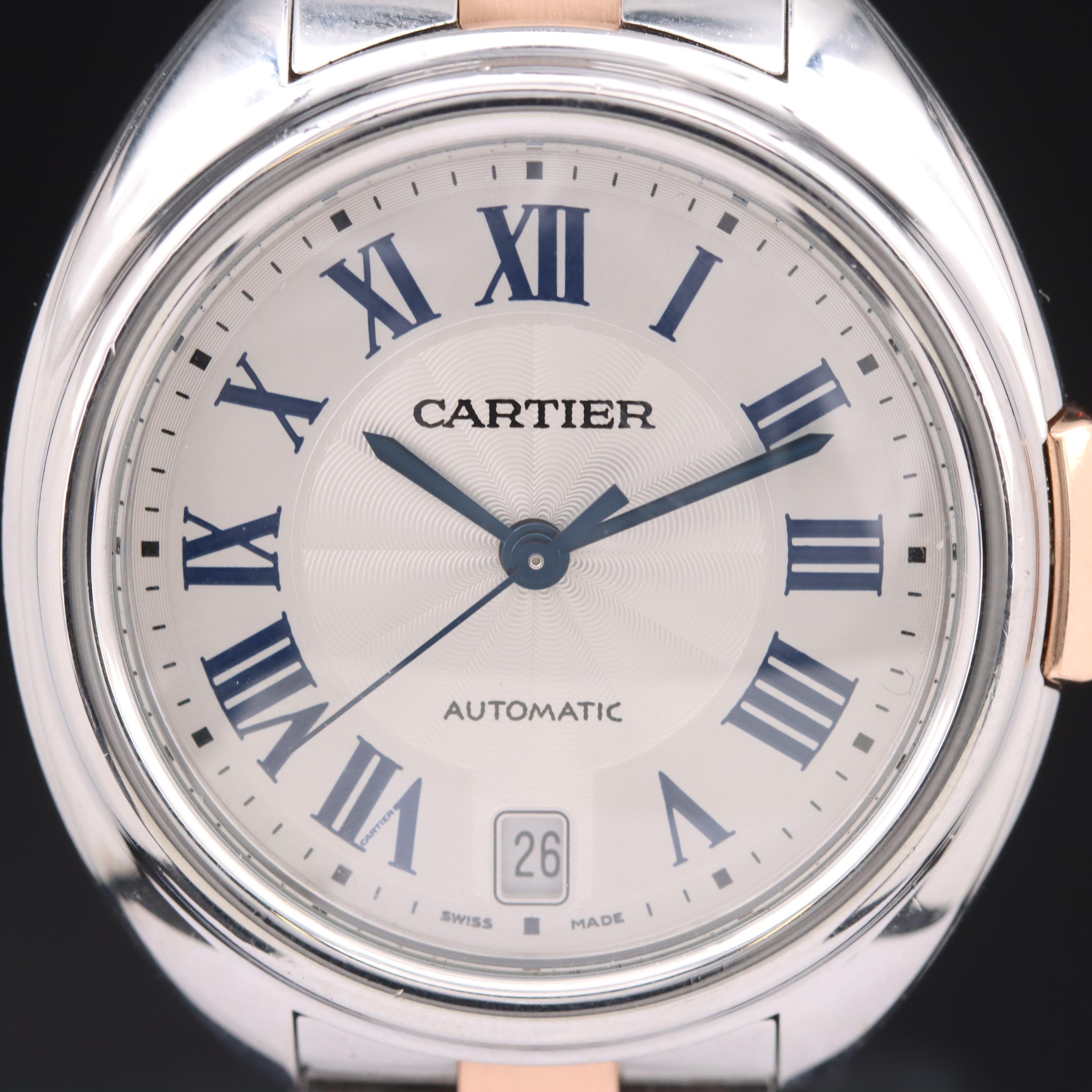 Cartier Clé de Cartier 35mm Stainless Steel Automatic Watch with 18K Accent