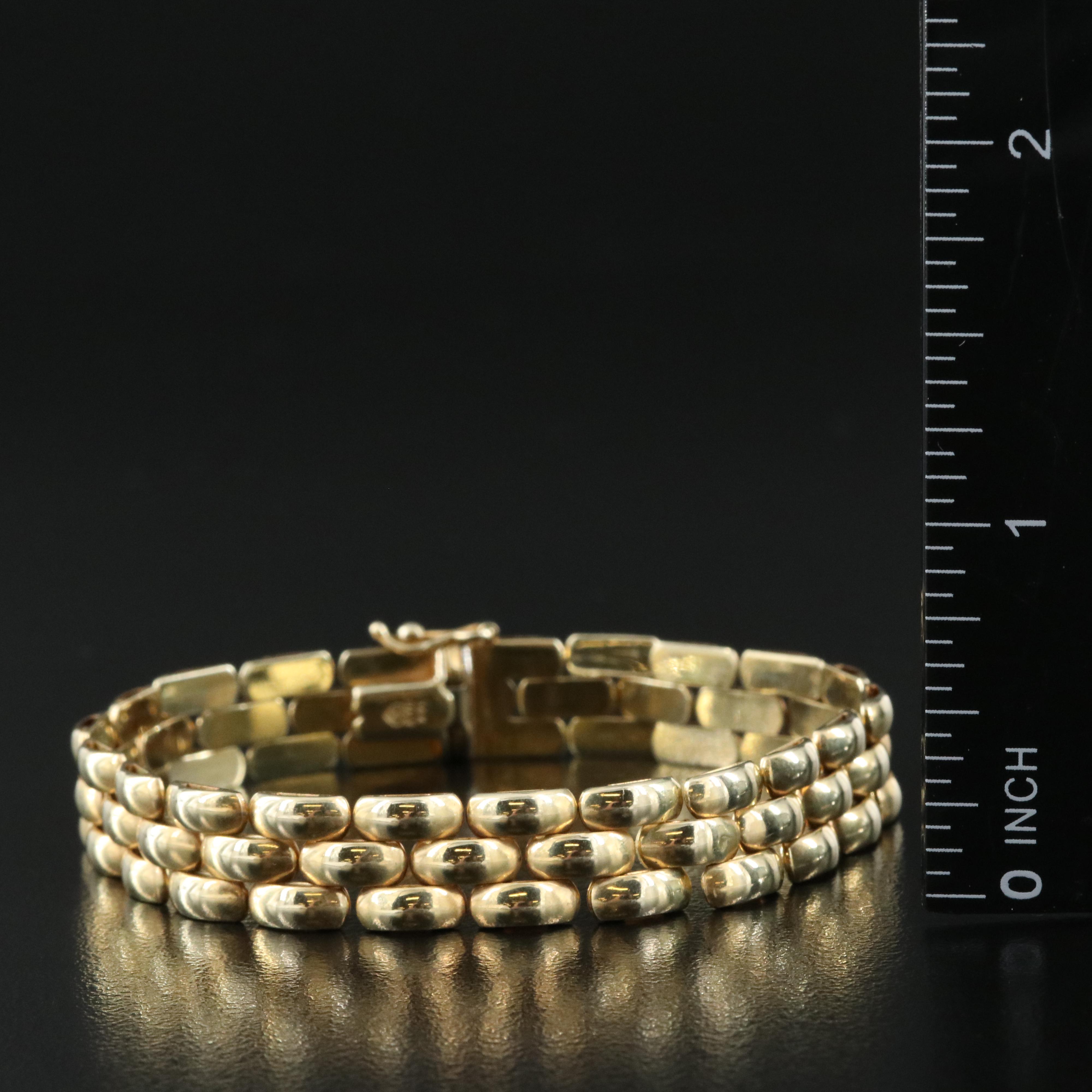 Italian 14K Panther Link Bracelet